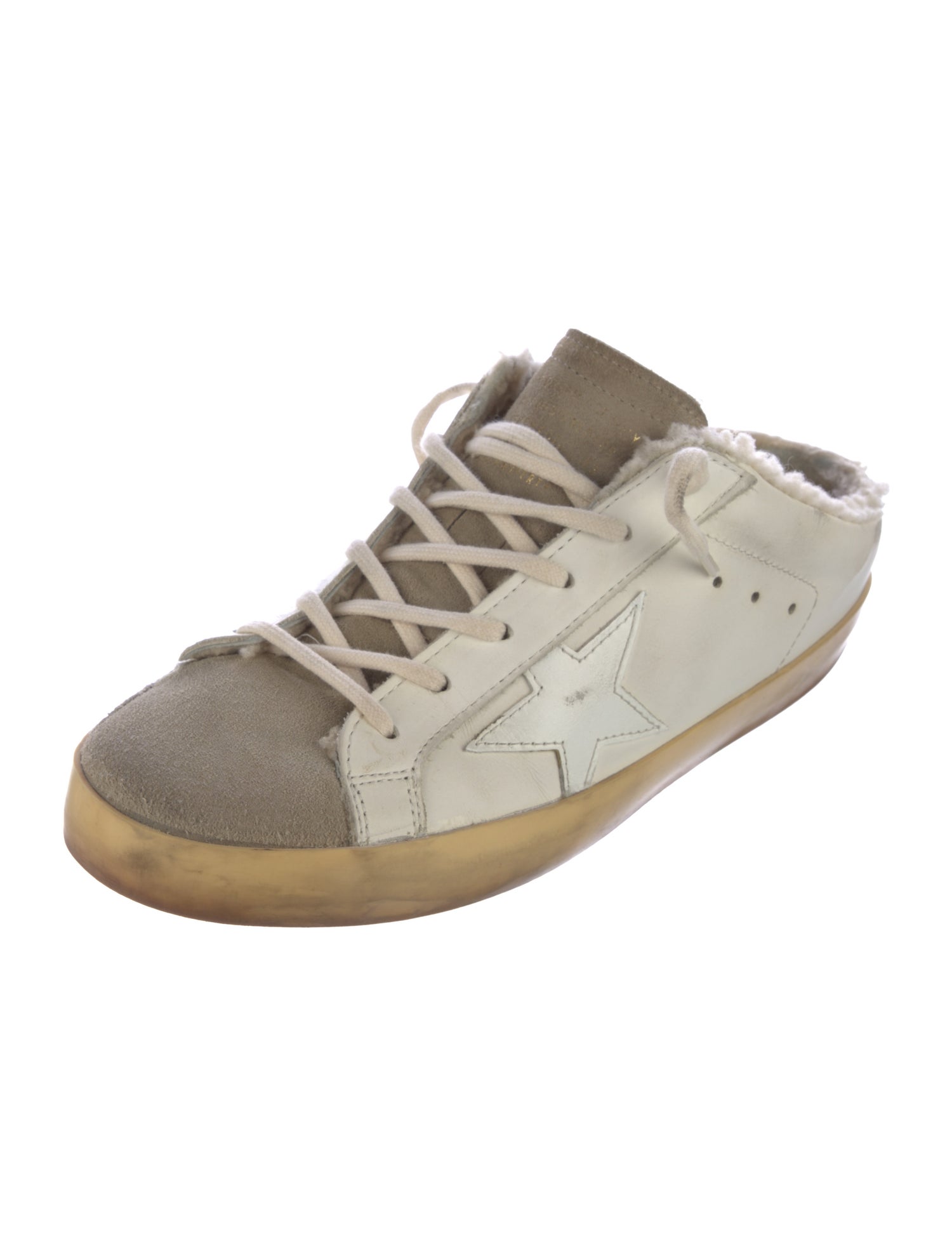 Golden Goose Leather Colorblock Pattern Sneakers
