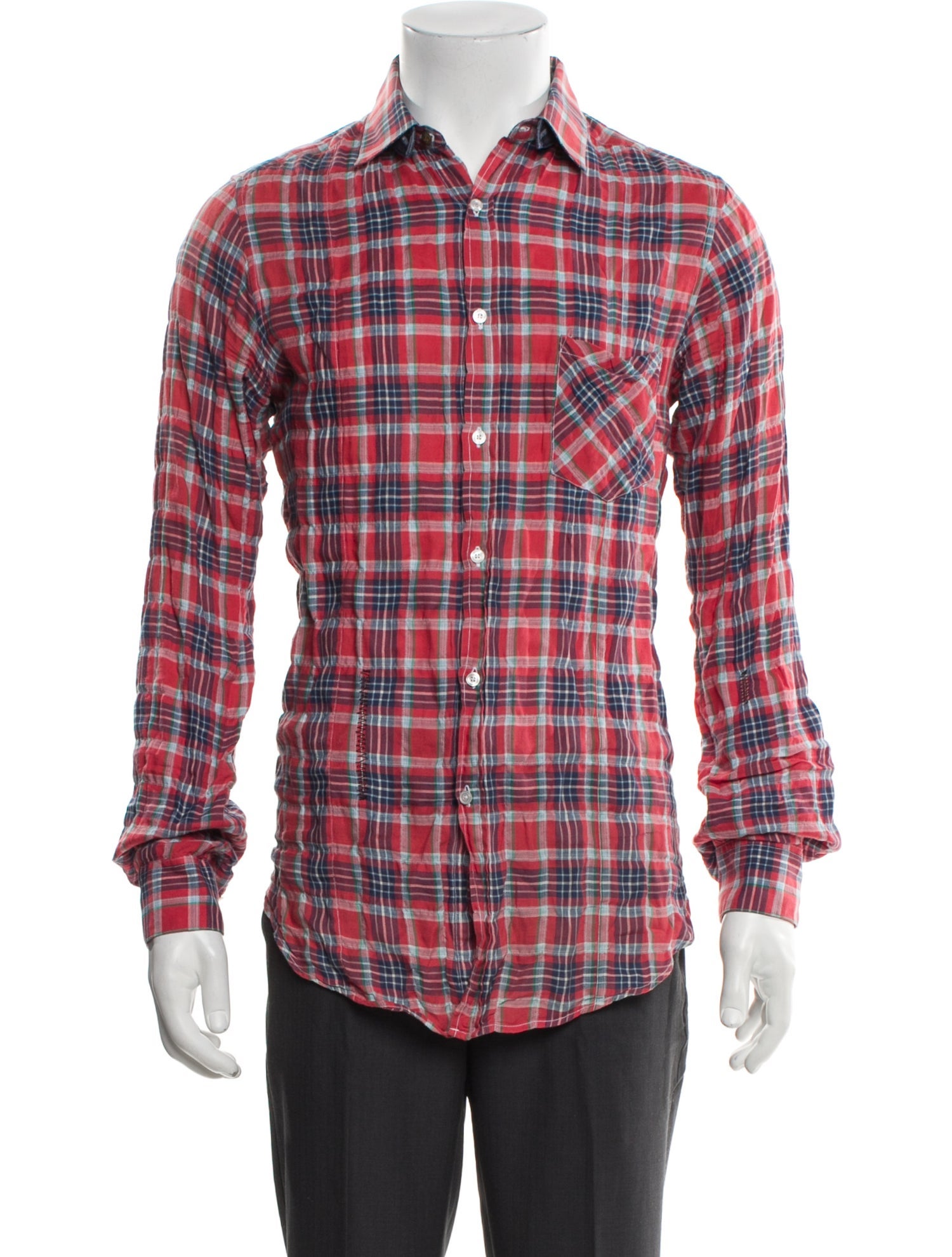 Golden Goose Plaid Print Long Sleeve Shirt