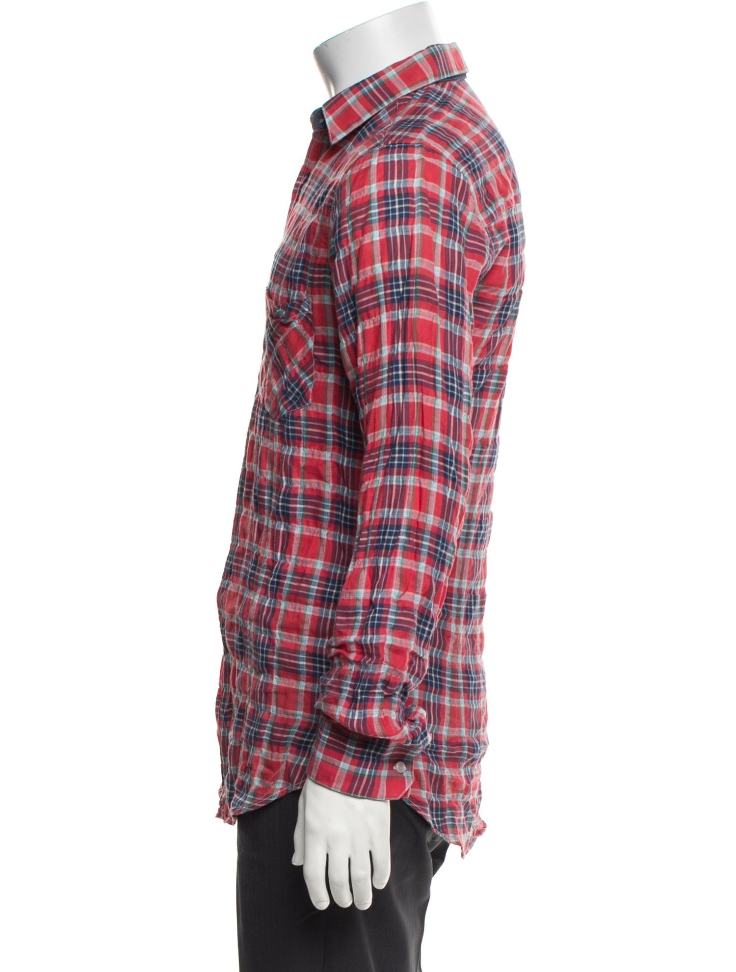 Golden Goose Plaid Print Long Sleeve Shirt