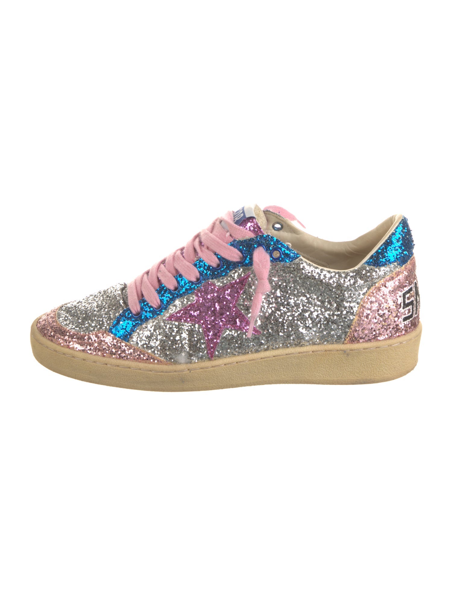 Golden Goose Glitter Colorblock Pattern Sneakers
