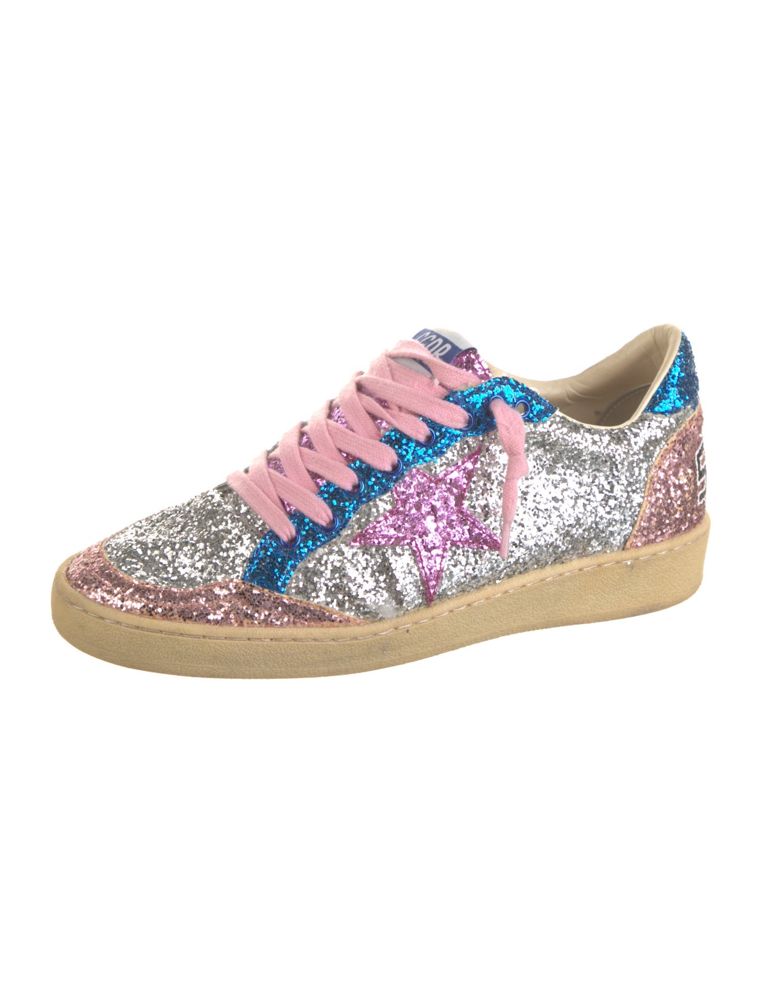 Golden Goose Glitter Colorblock Pattern Sneakers