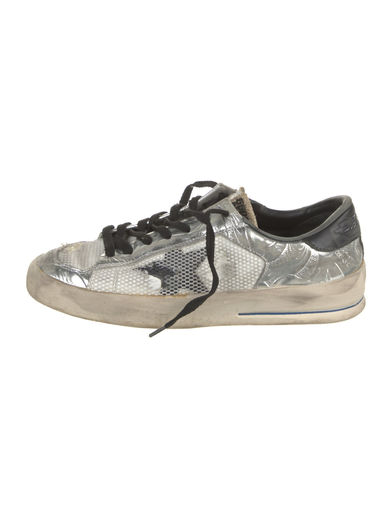 Golden Goose Leather Colorblock Pattern Sneakers