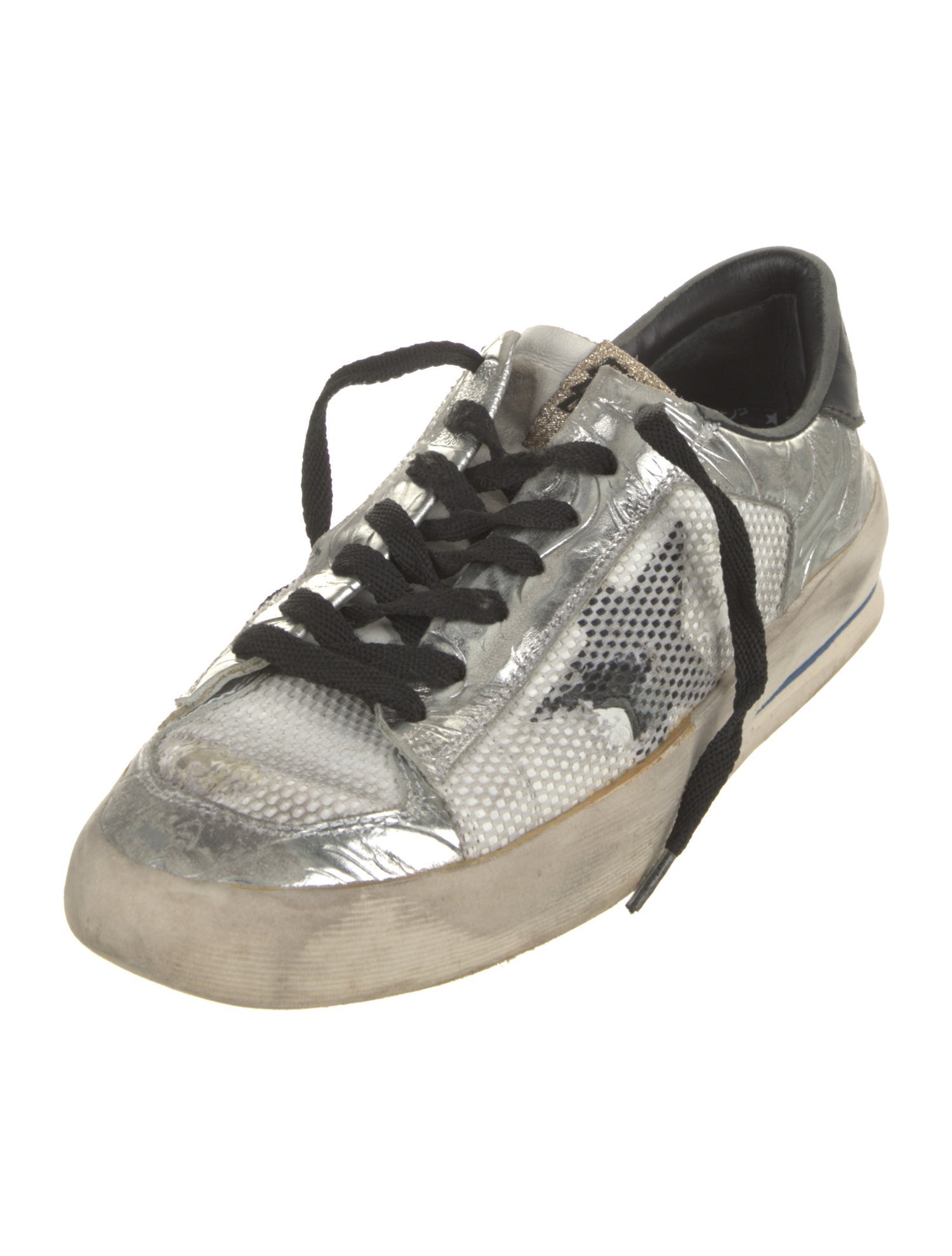Golden Goose Leather Colorblock Pattern Sneakers