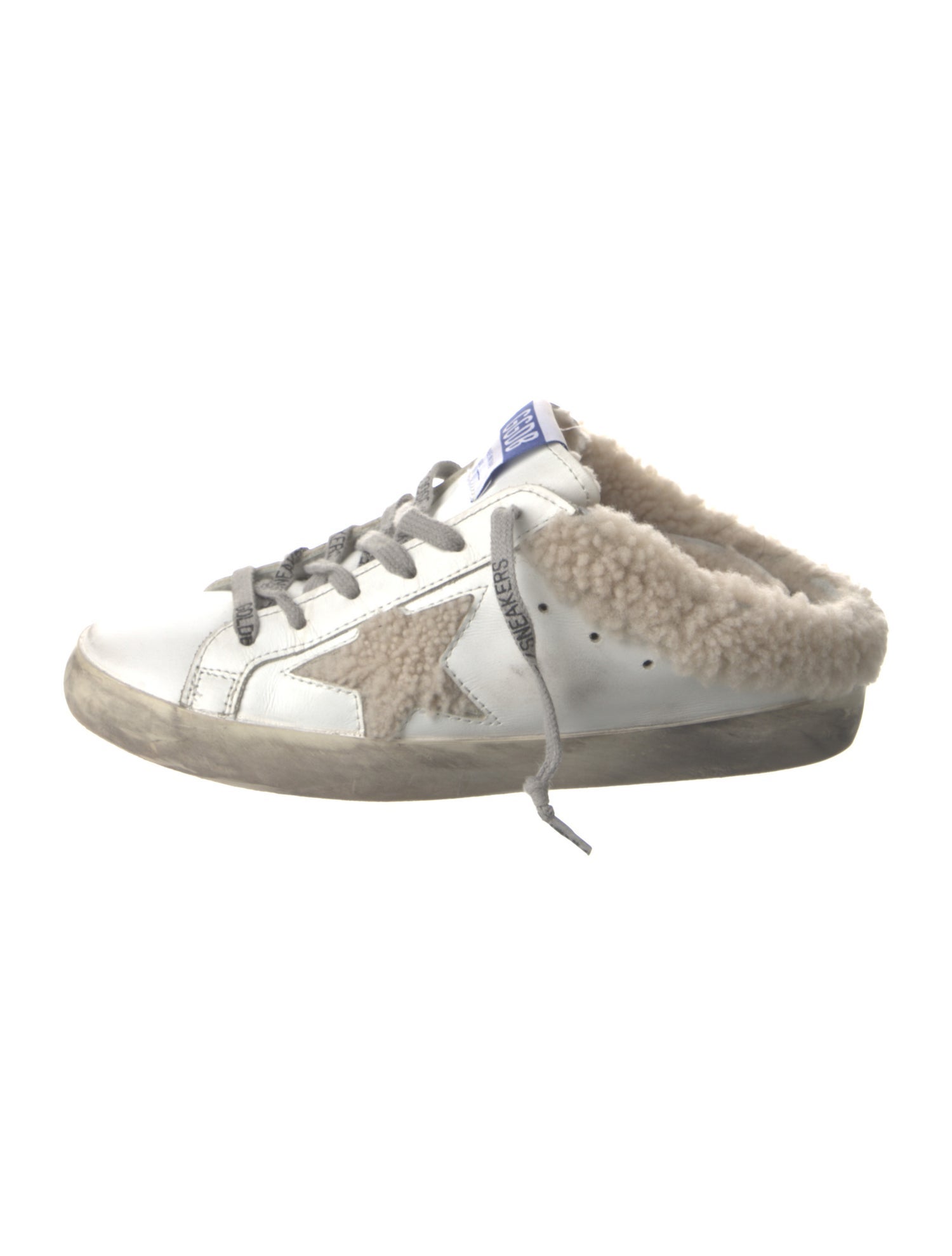 Golden Goose Leather Glitter Accents Sneakers