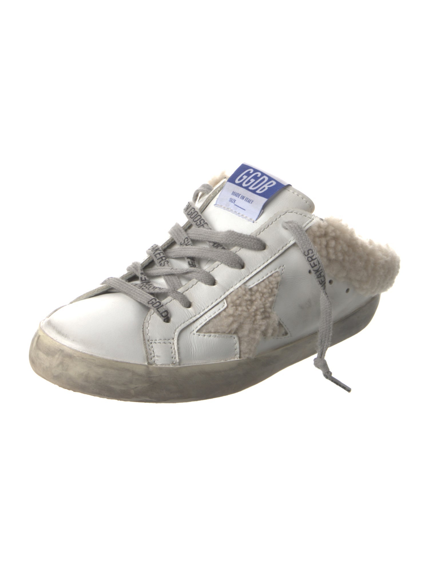 Golden Goose Leather Glitter Accents Sneakers