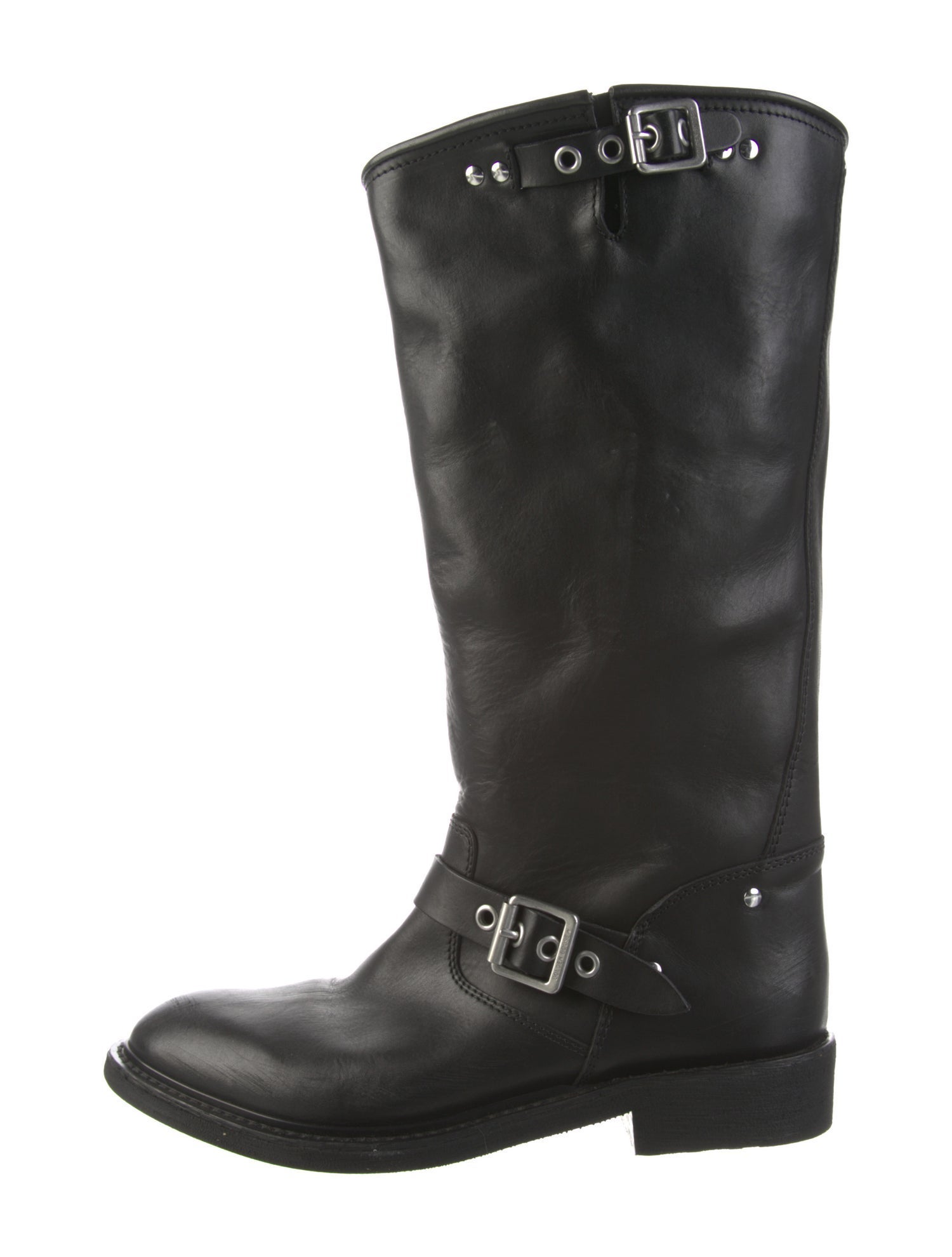 Golden Goose Leather Braided Accents Riding Boots