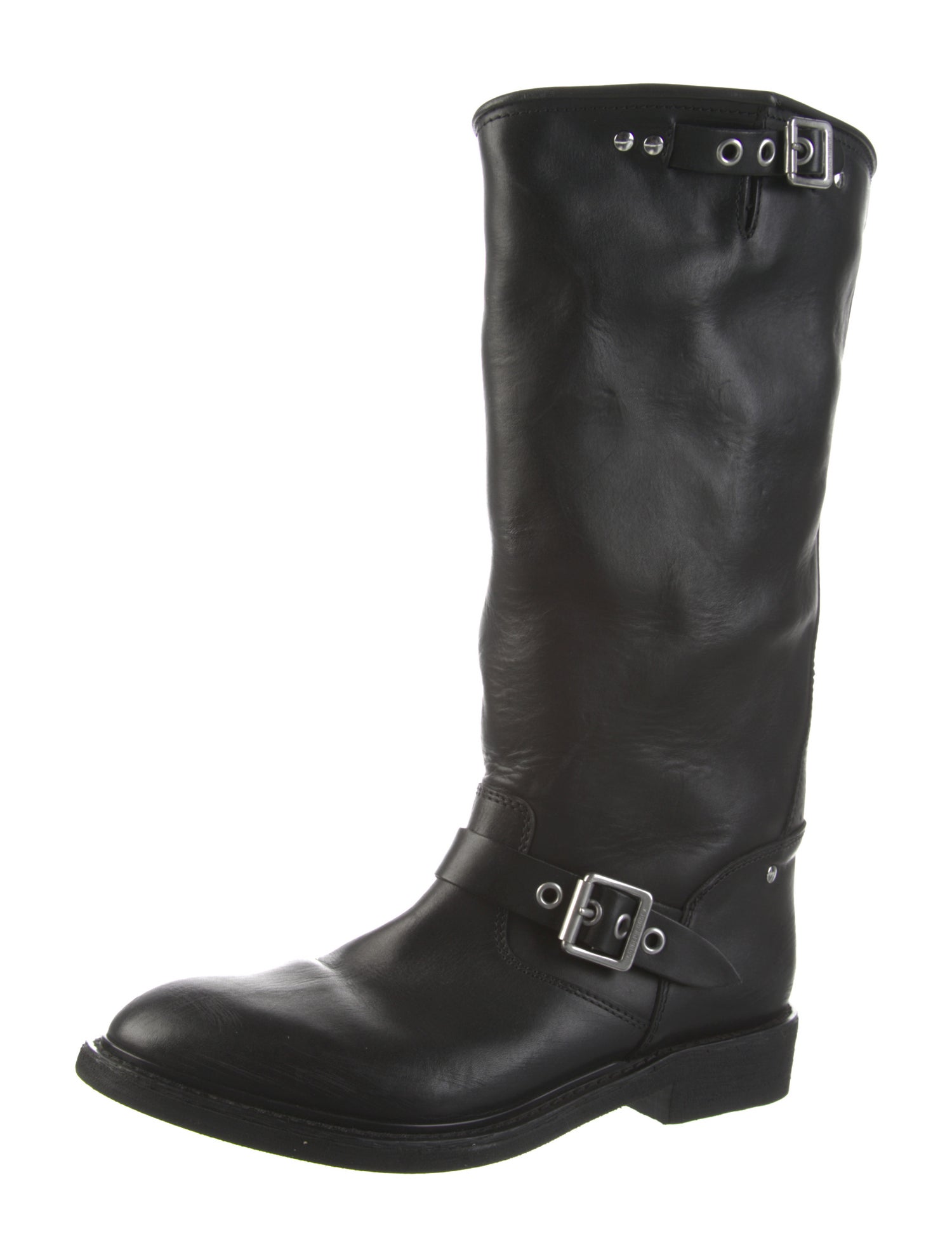 Golden Goose Leather Braided Accents Riding Boots