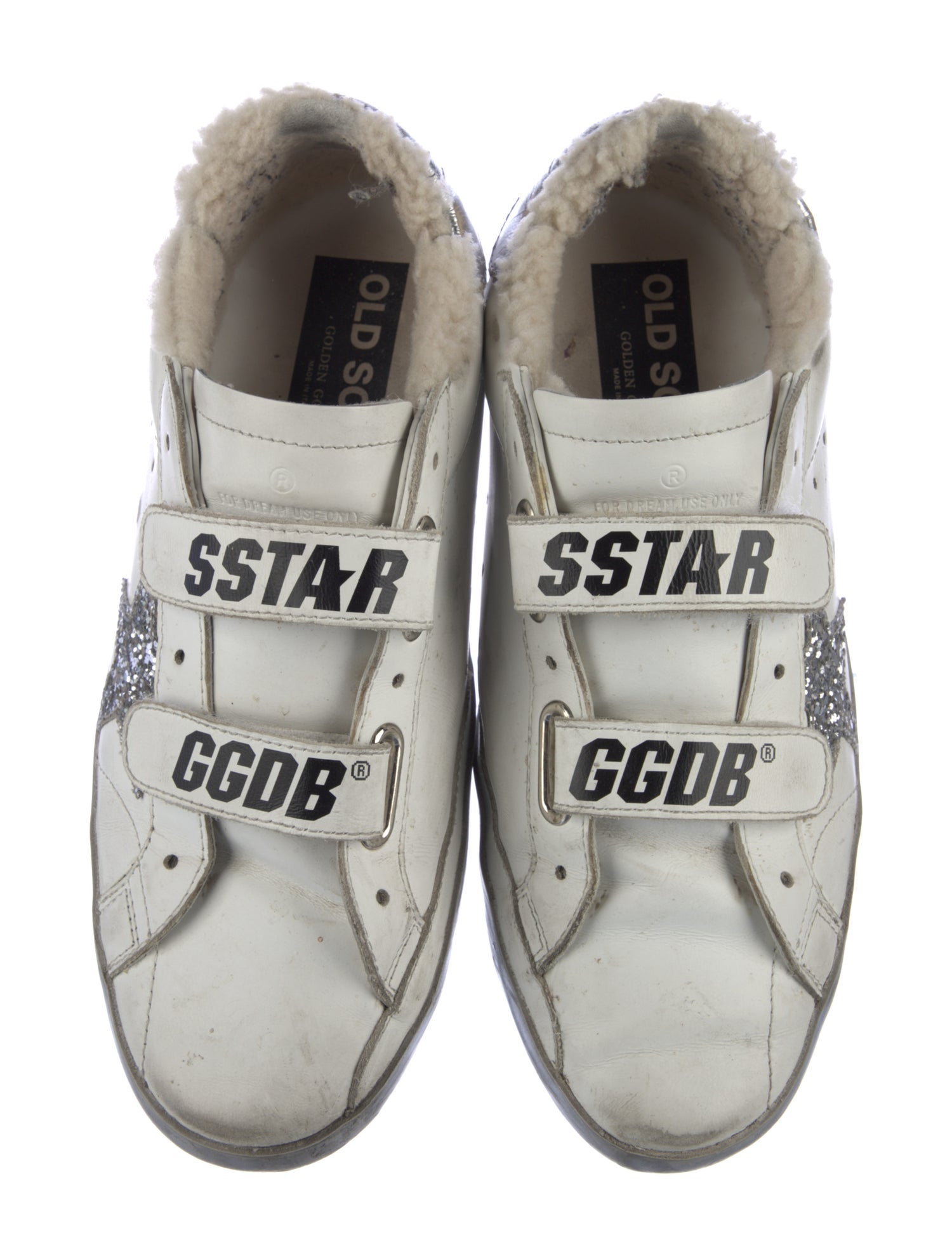 Golden Goose Leather Glitter Accents Sneakers
