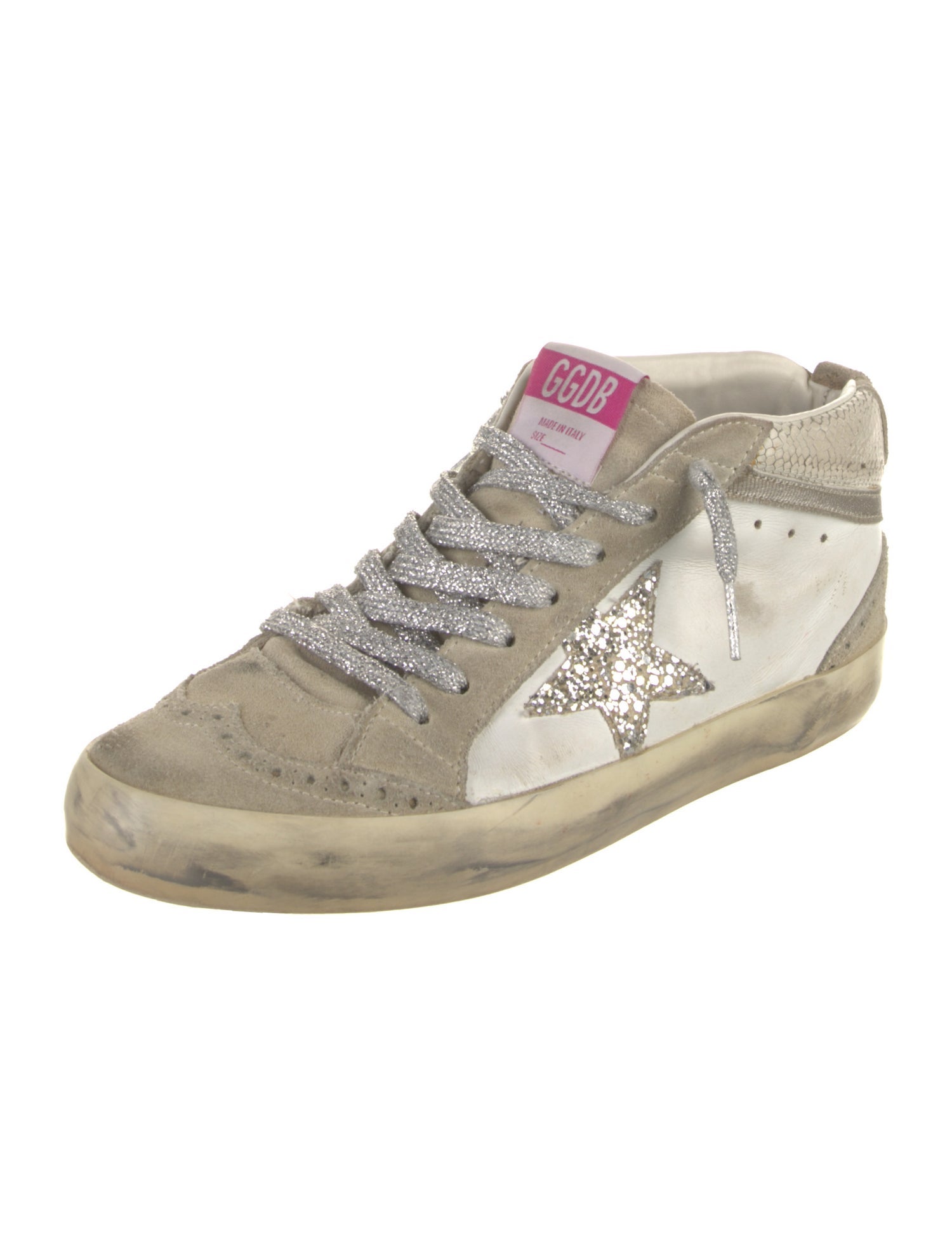 Golden Goose Leather Colorblock Pattern Sneakers
