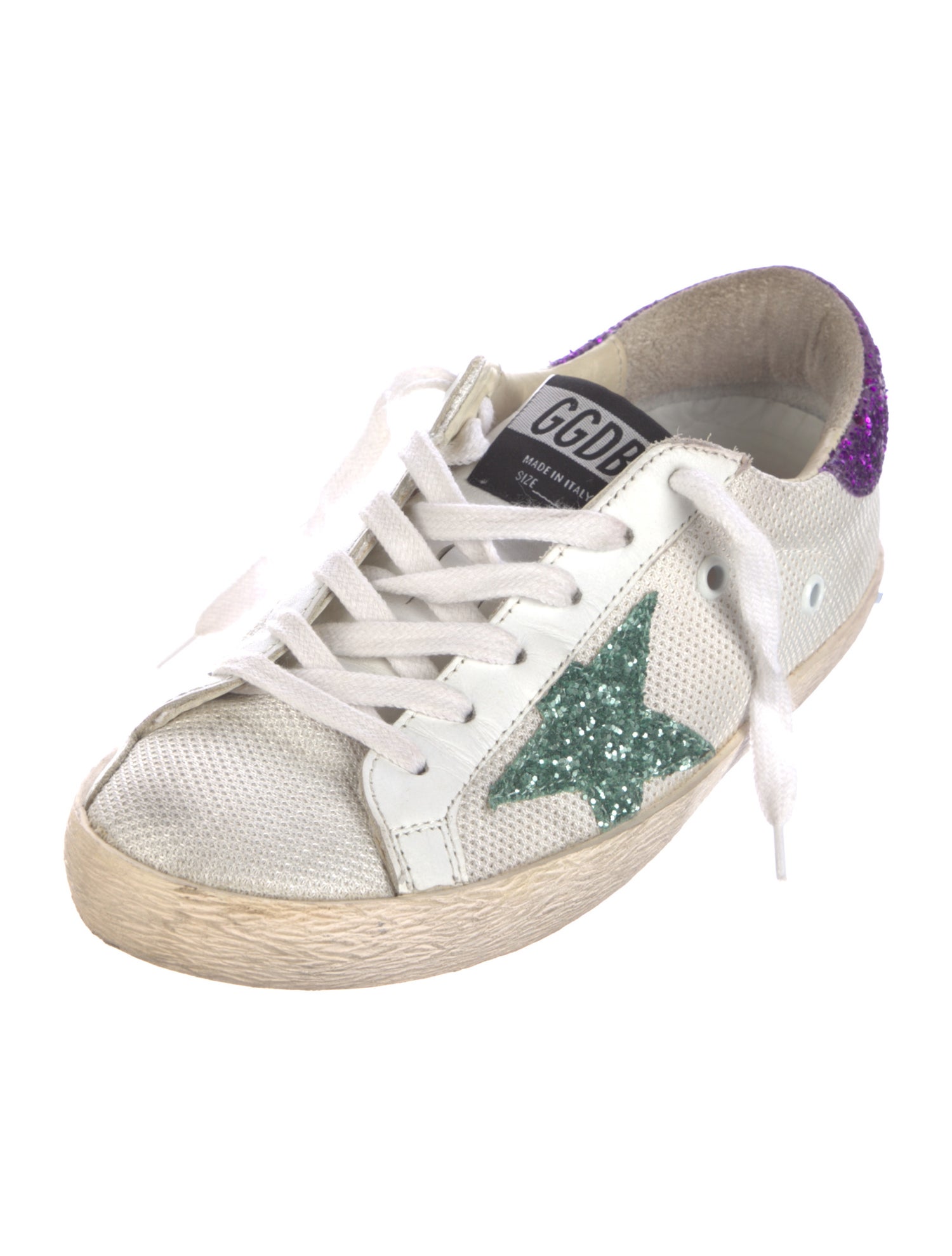 Golden Goose Canvas Colorblock Pattern Sneakers