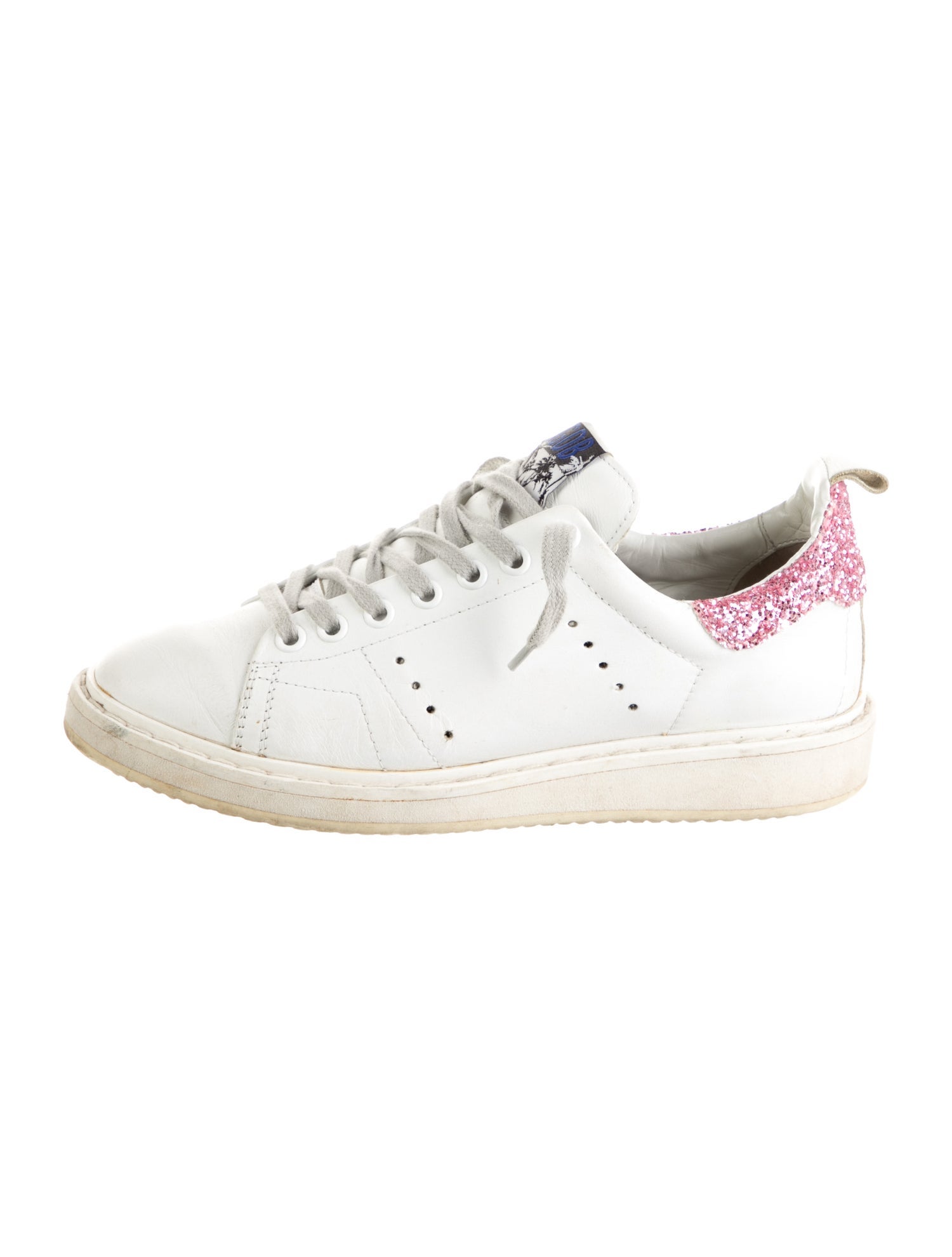 Golden Goose Leather Glitter Accents Sneakers