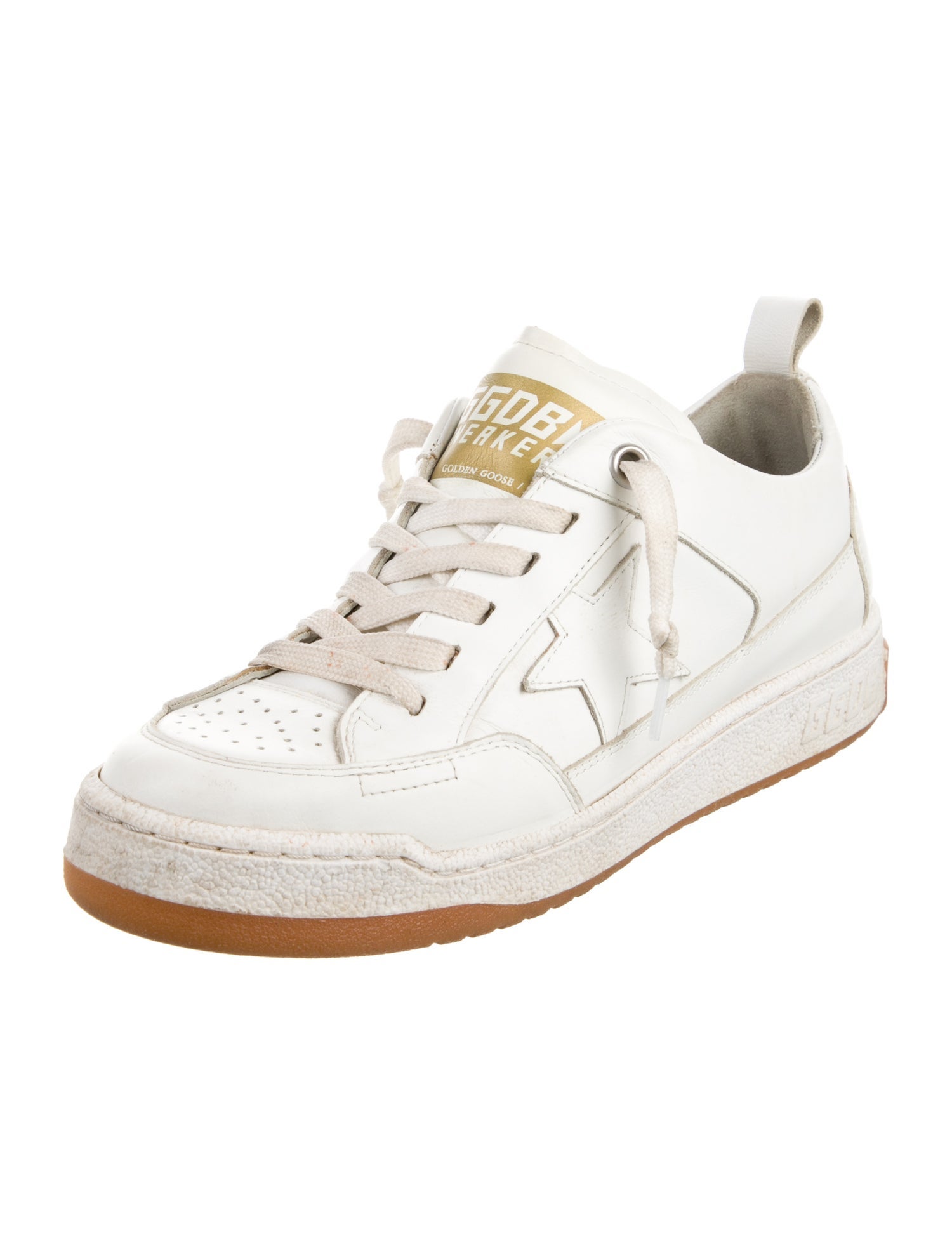 Golden Goose Leather Lasercut Accents Sneakers