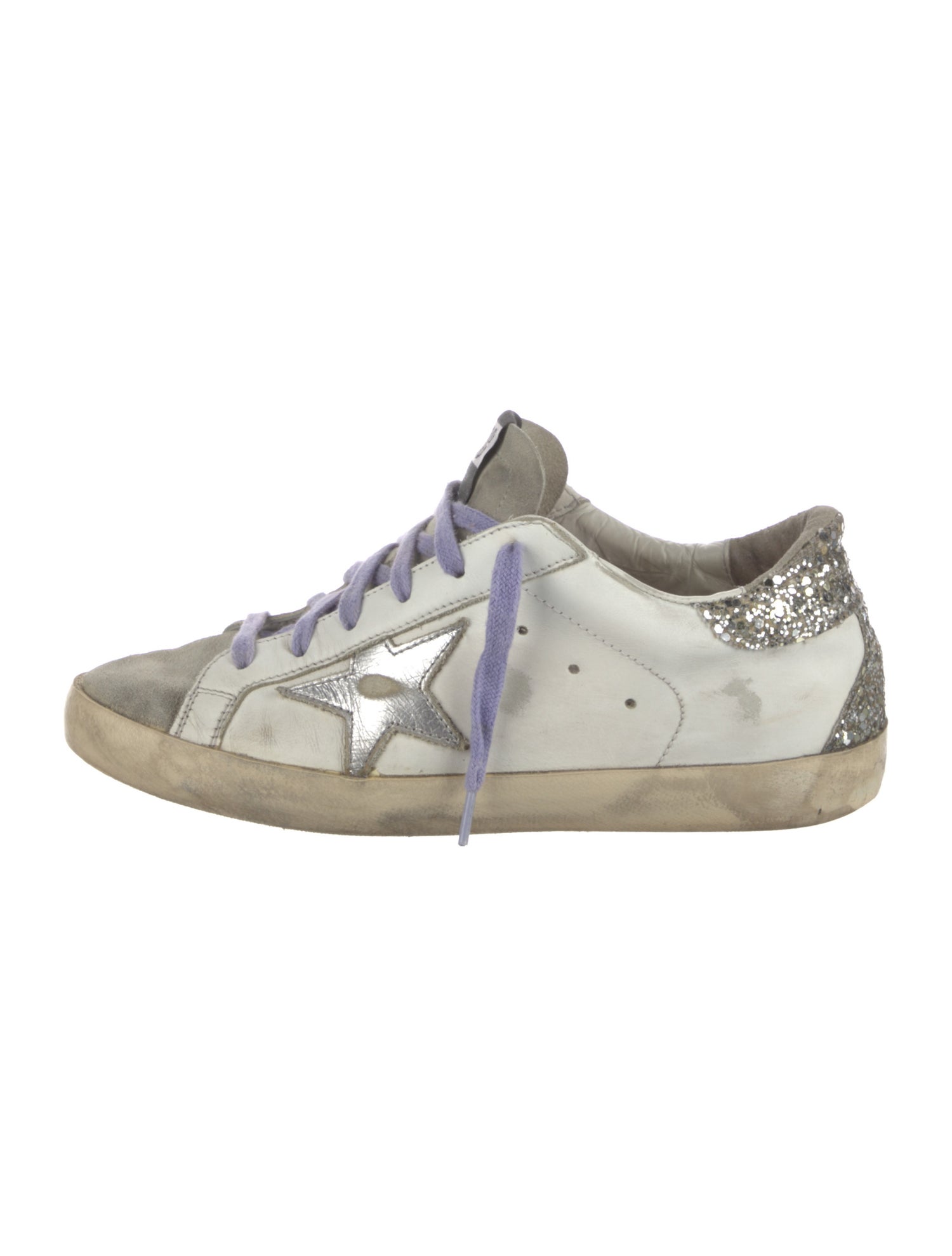 Golden Goose Leather Printed Sneakers