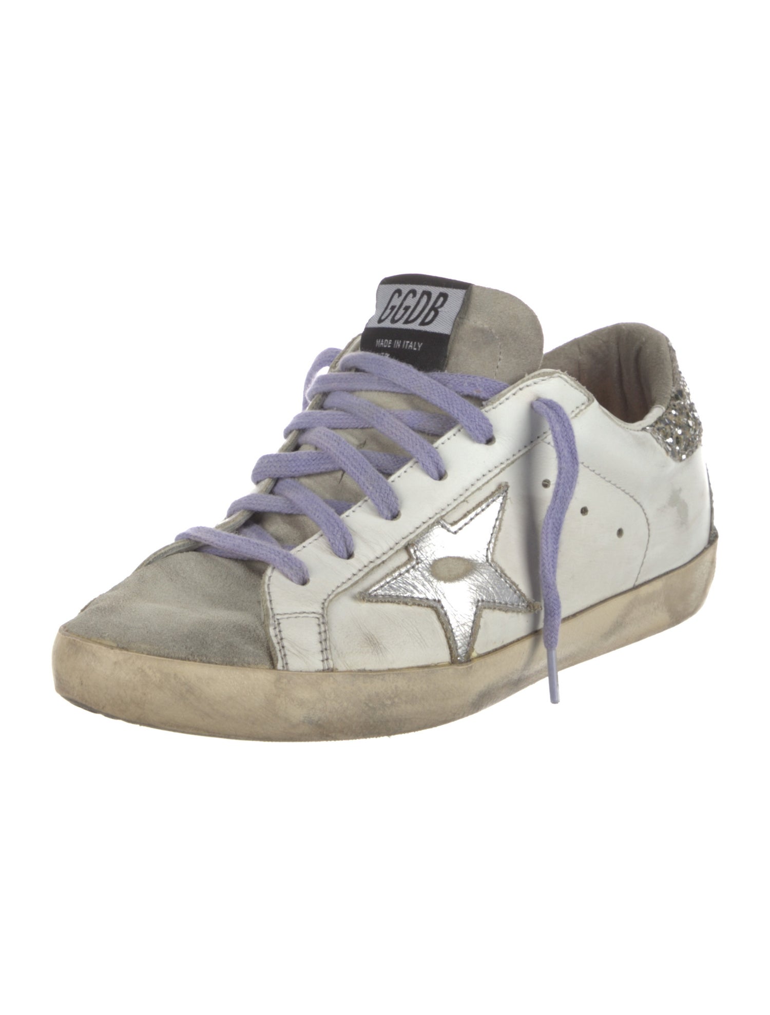 Golden Goose Leather Printed Sneakers