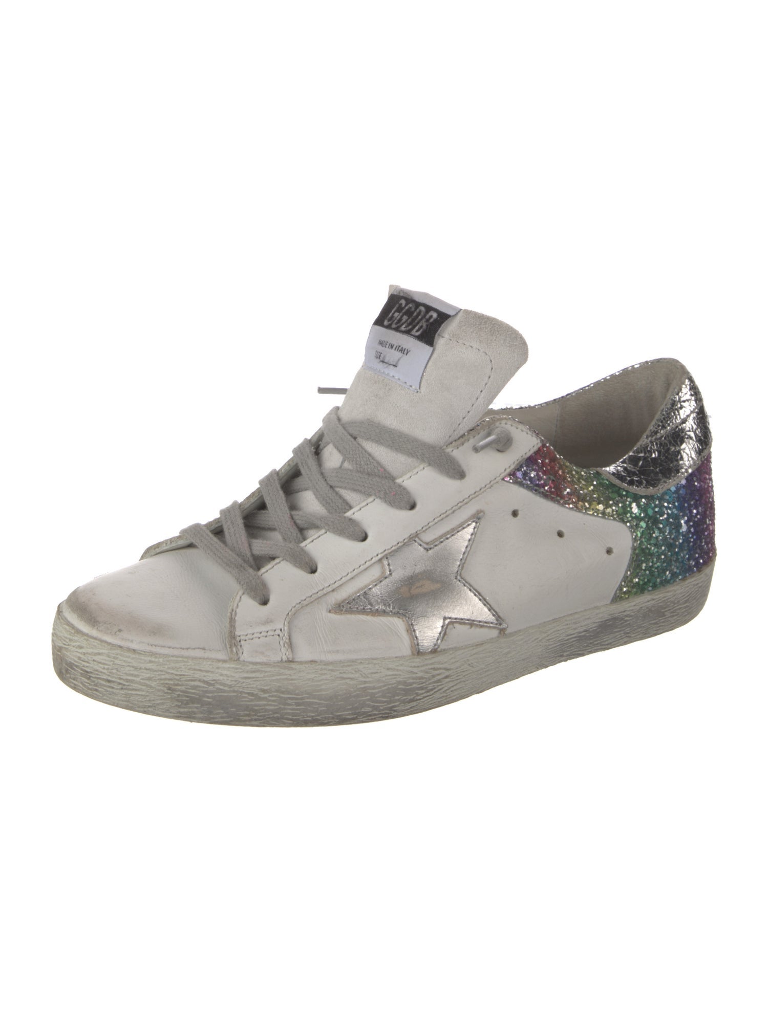 Golden Goose Leather Colorblock Pattern Sneakers