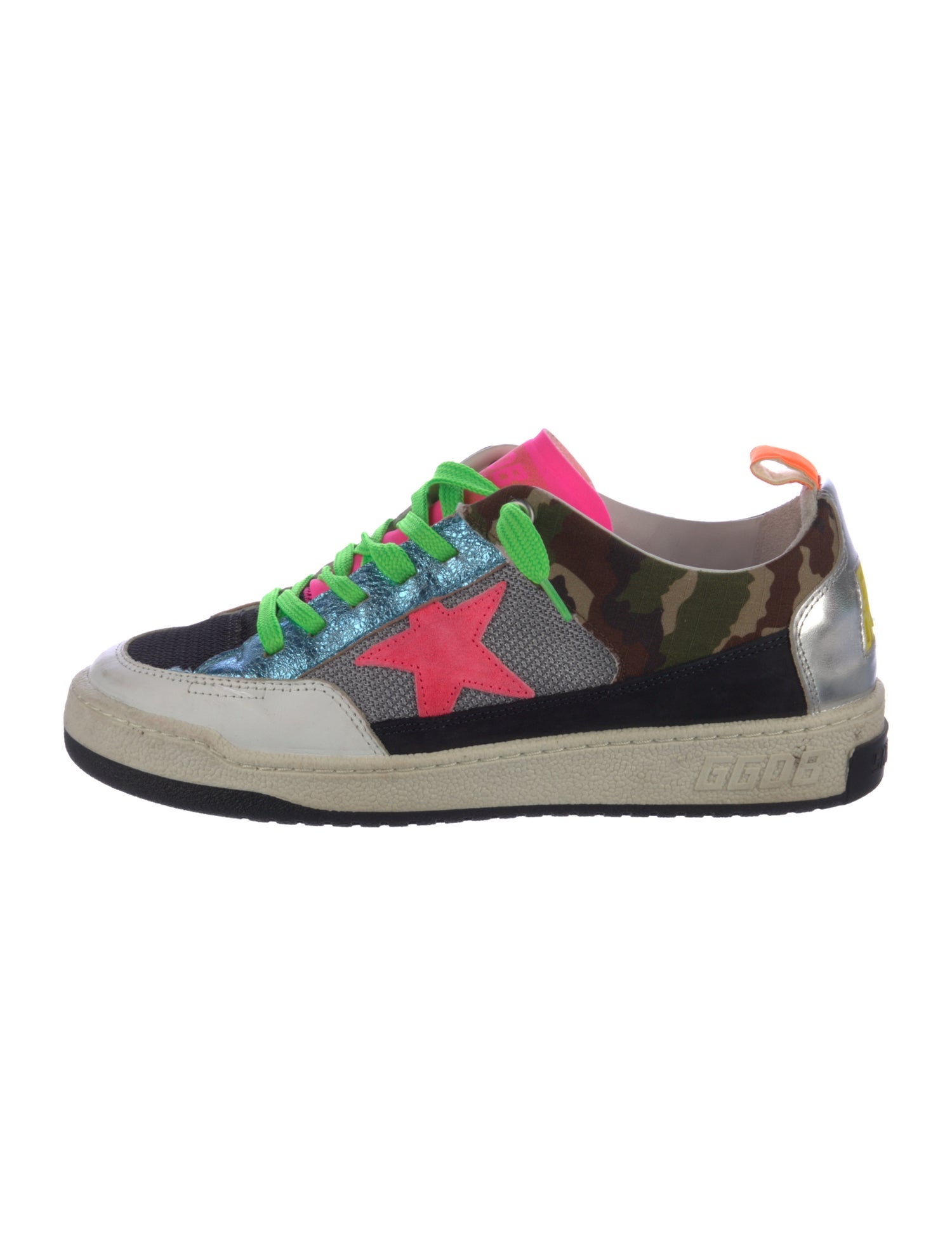 Golden Goose Leather Printed Sneakers