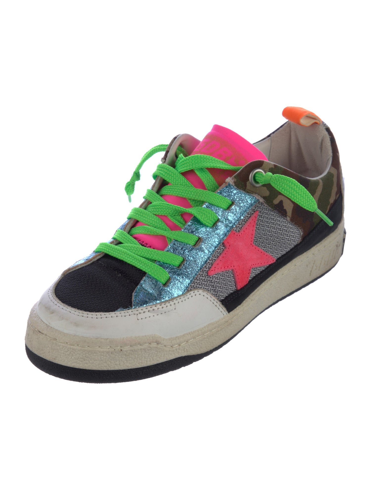Golden Goose Leather Printed Sneakers