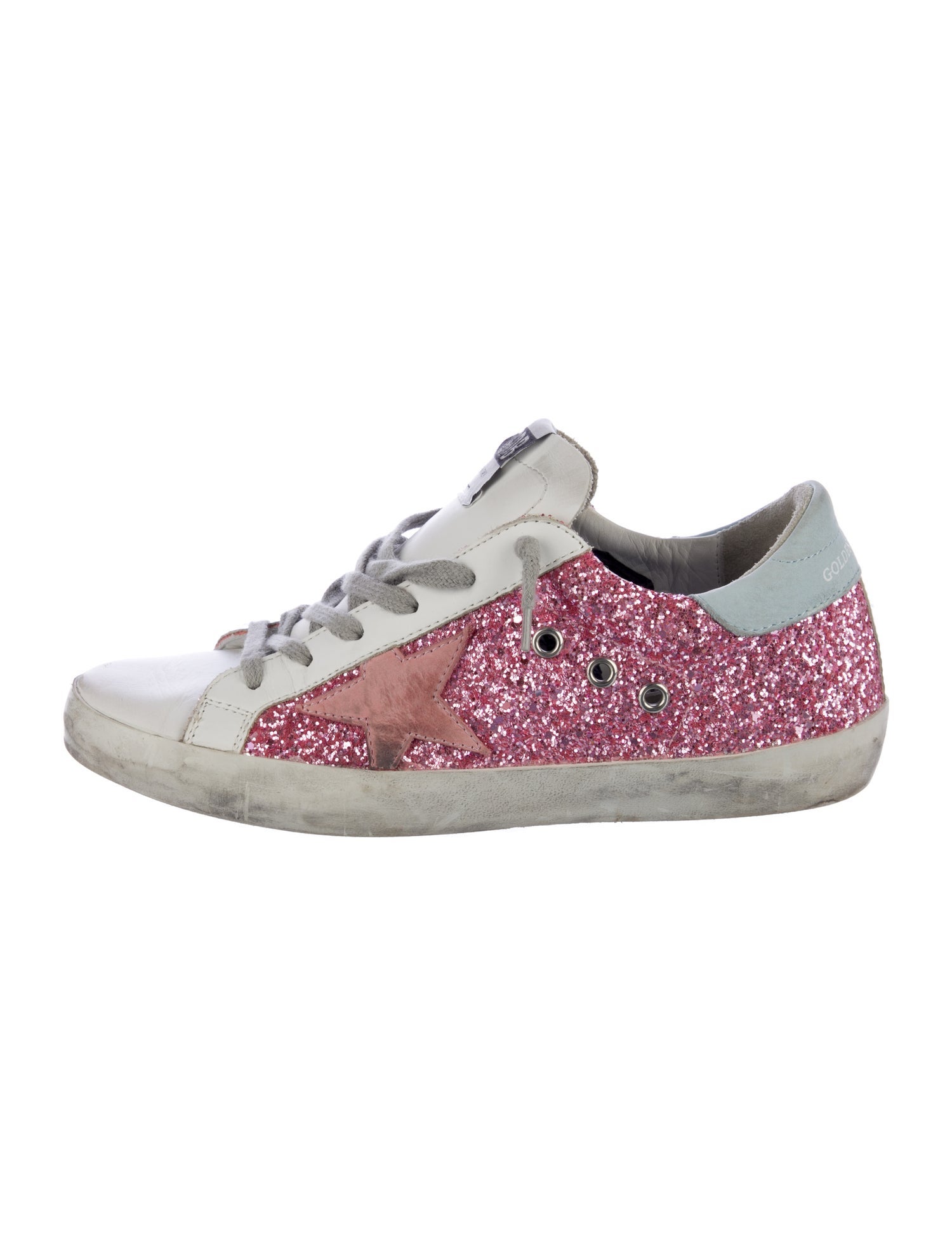Golden Goose Glitter Colorblock Pattern Sneakers