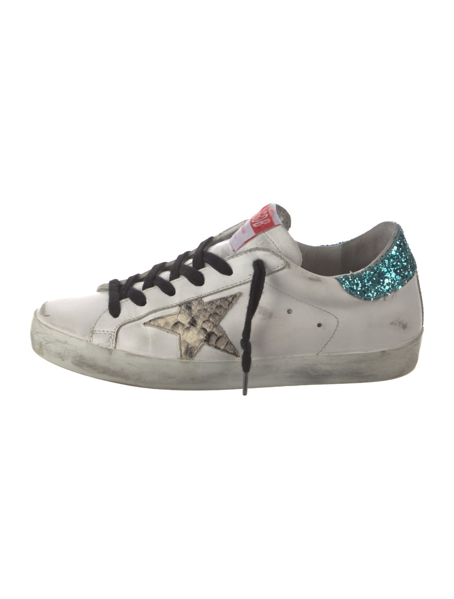 Golden Goose Leather Animal Print Sneakers