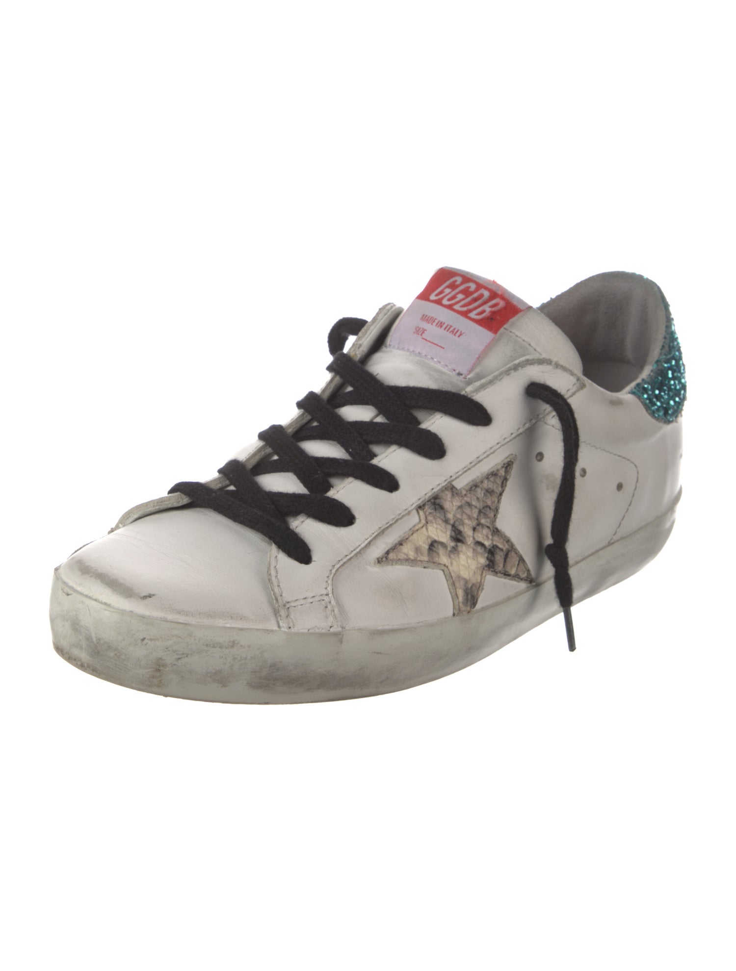 Golden Goose Leather Animal Print Sneakers