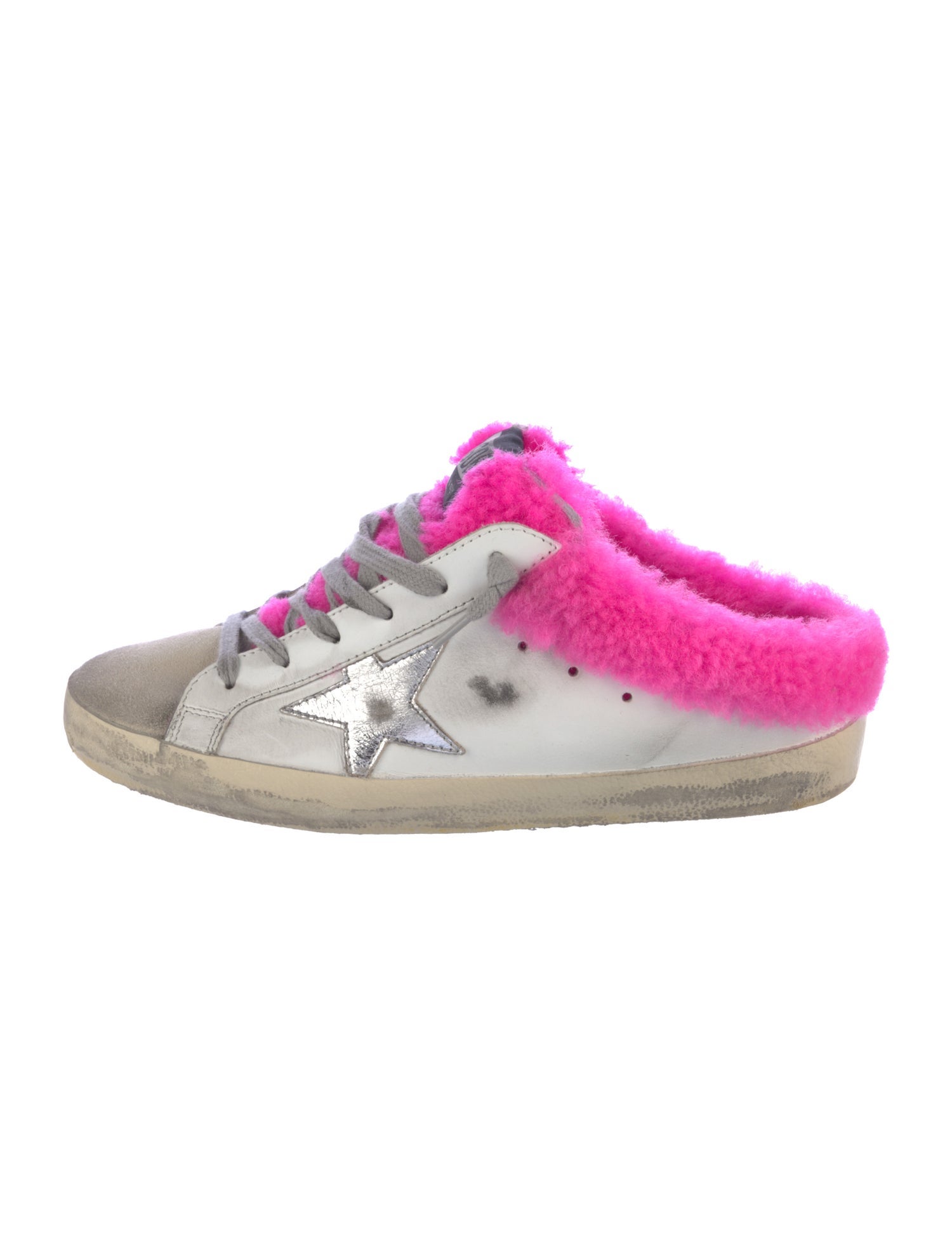 Golden Goose Leather Colorblock Pattern Sneakers