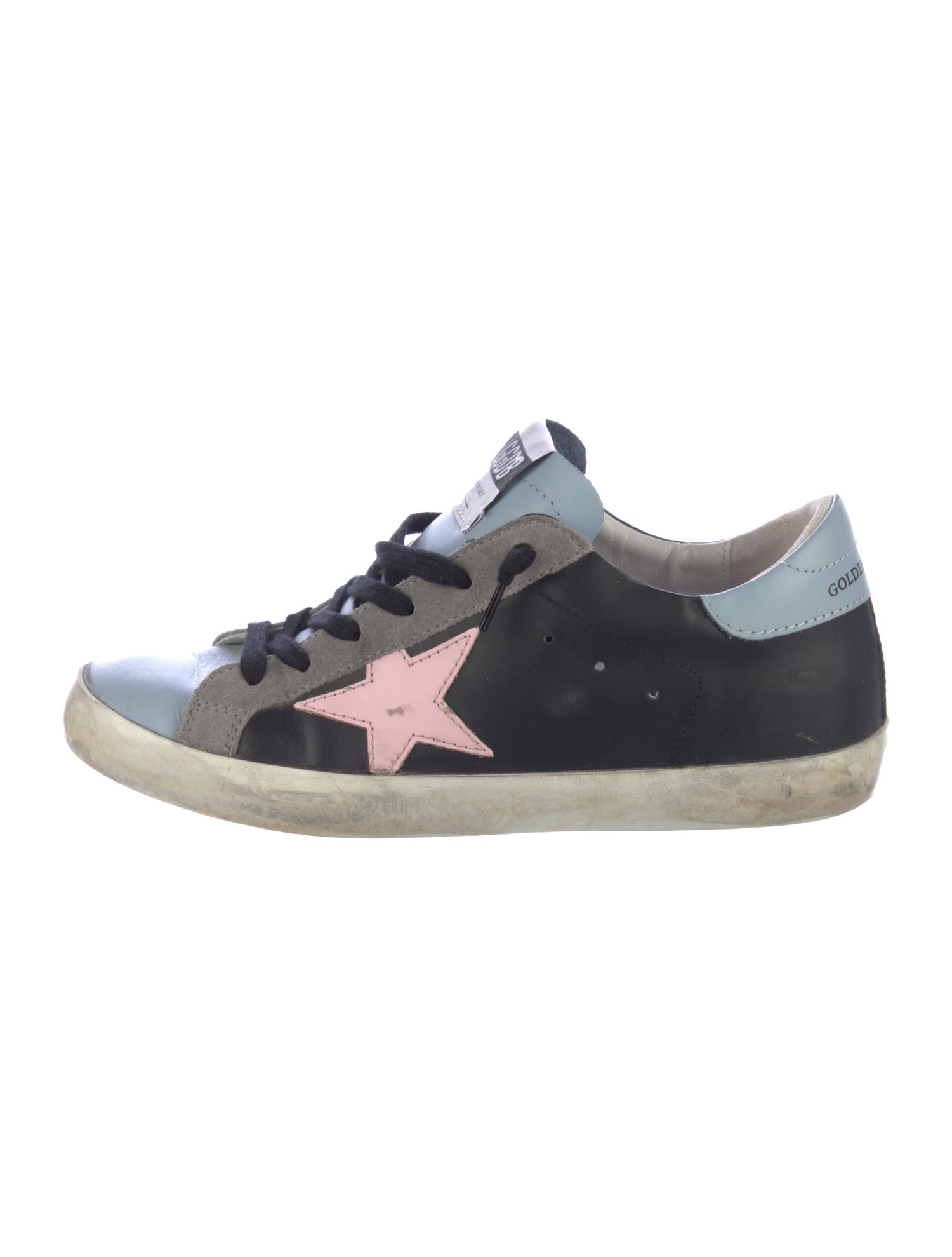 Golden Goose Leather Colorblock Pattern Sneakers