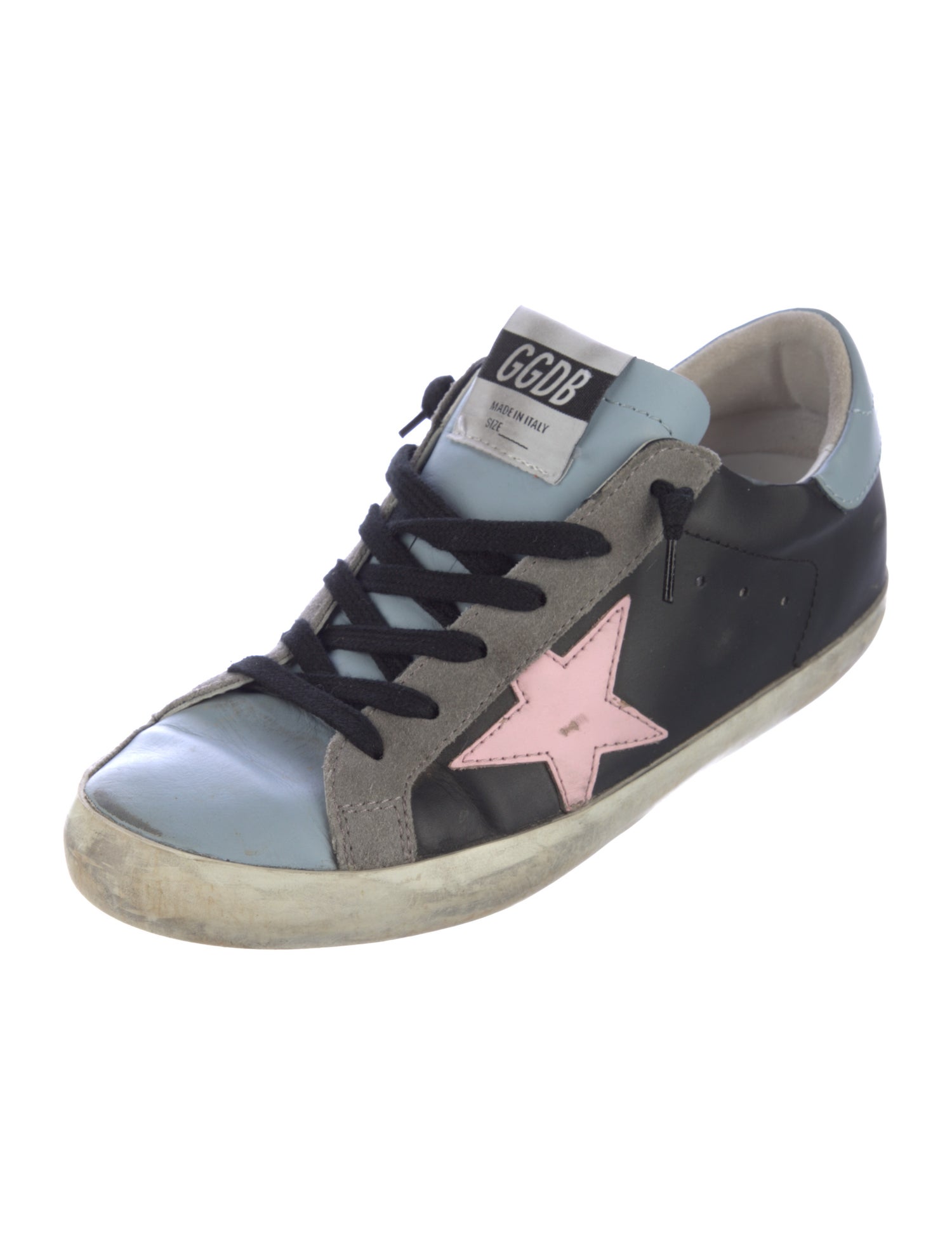 Golden Goose Leather Colorblock Pattern Sneakers