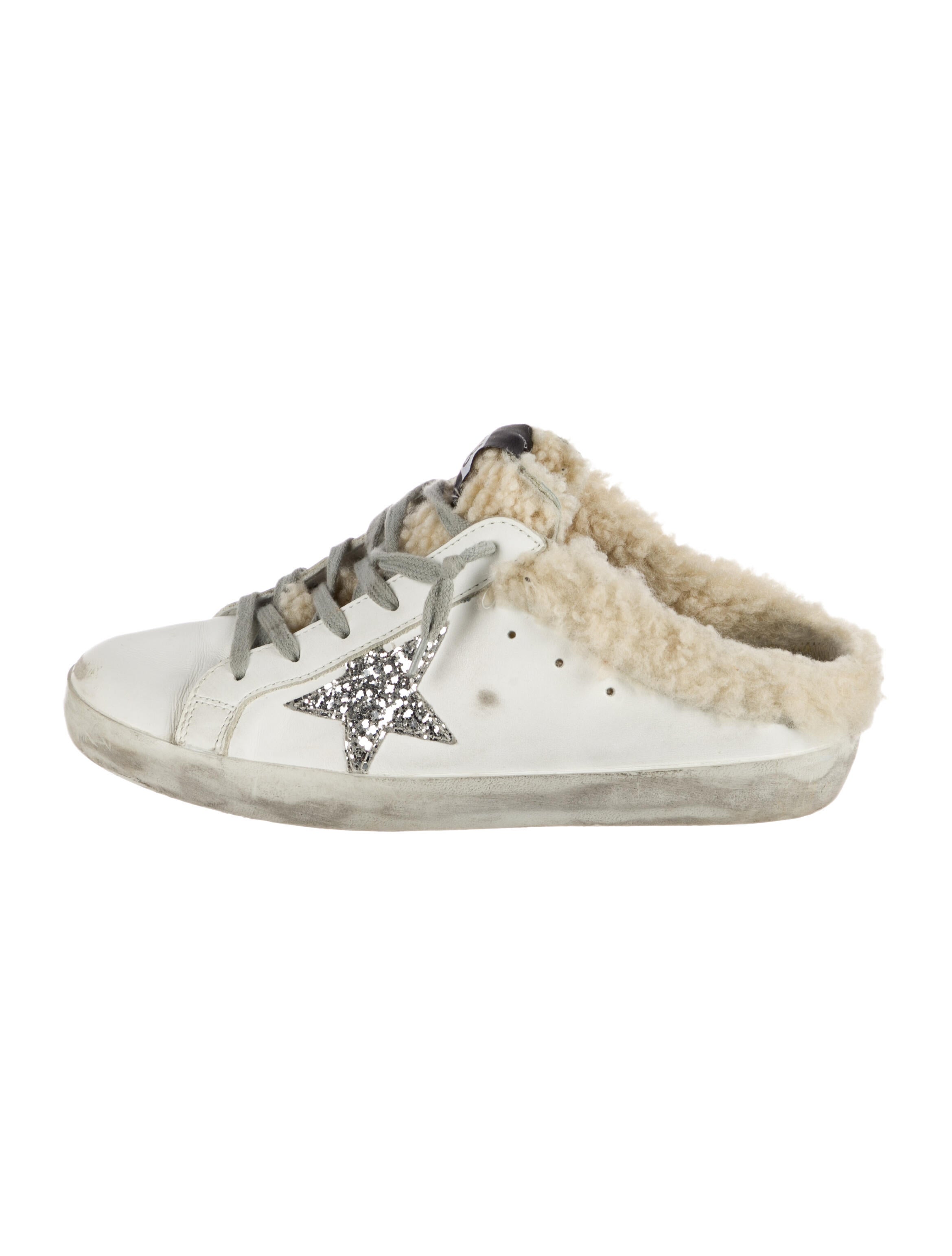 Golden Goose Leather Graphic Print Sneakers