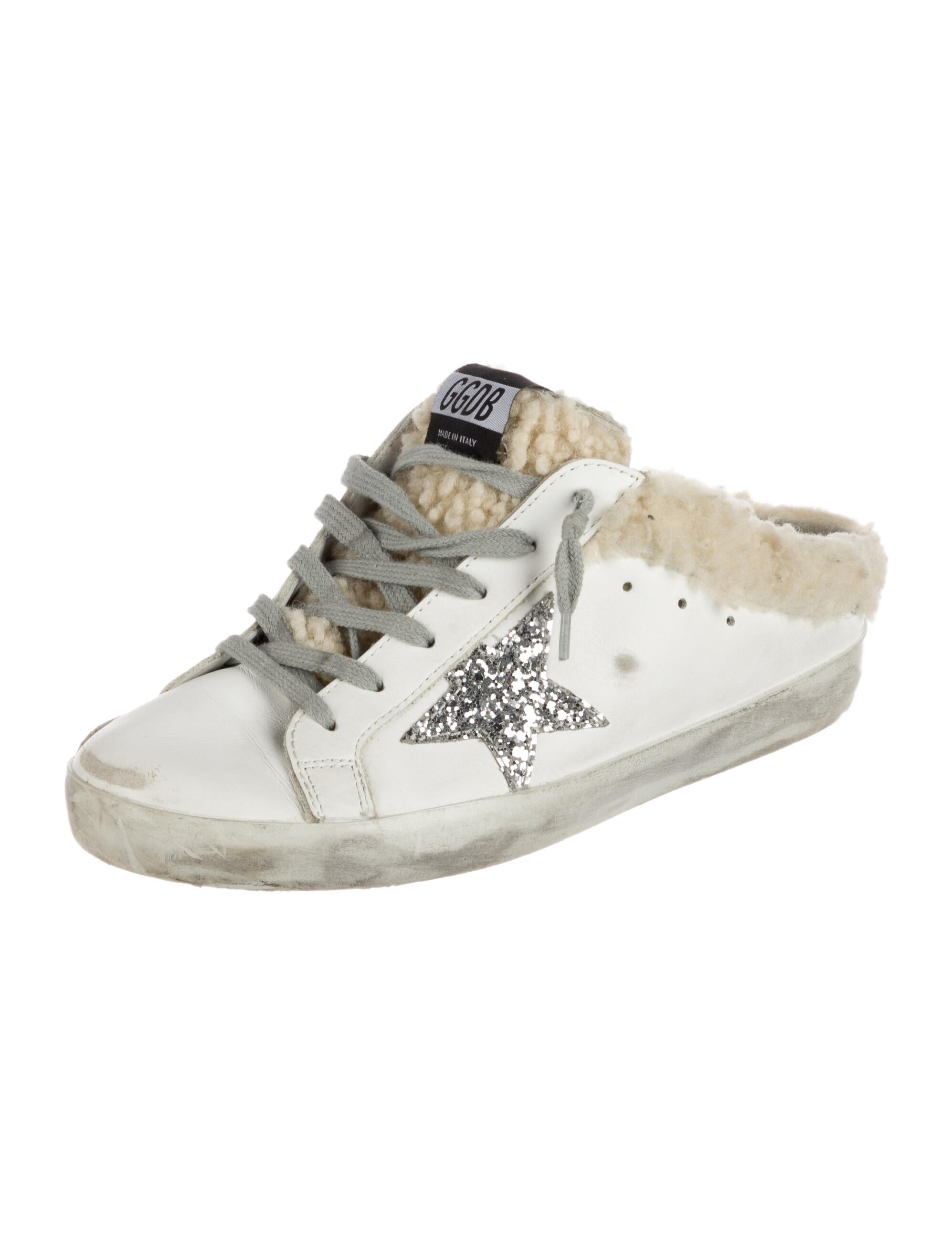 Golden Goose Leather Graphic Print Sneakers
