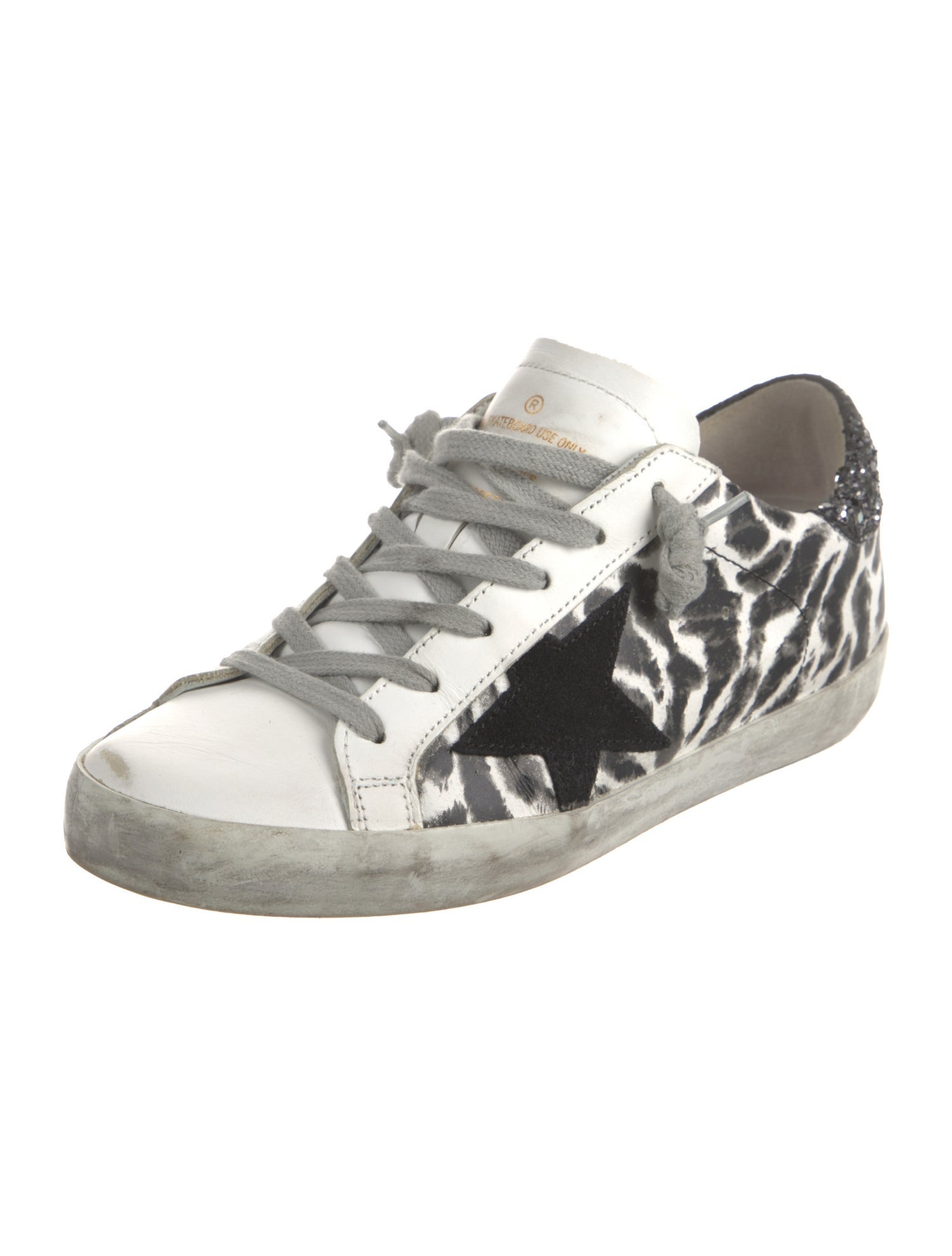 Golden Goose Leather Animal Print Sneakers