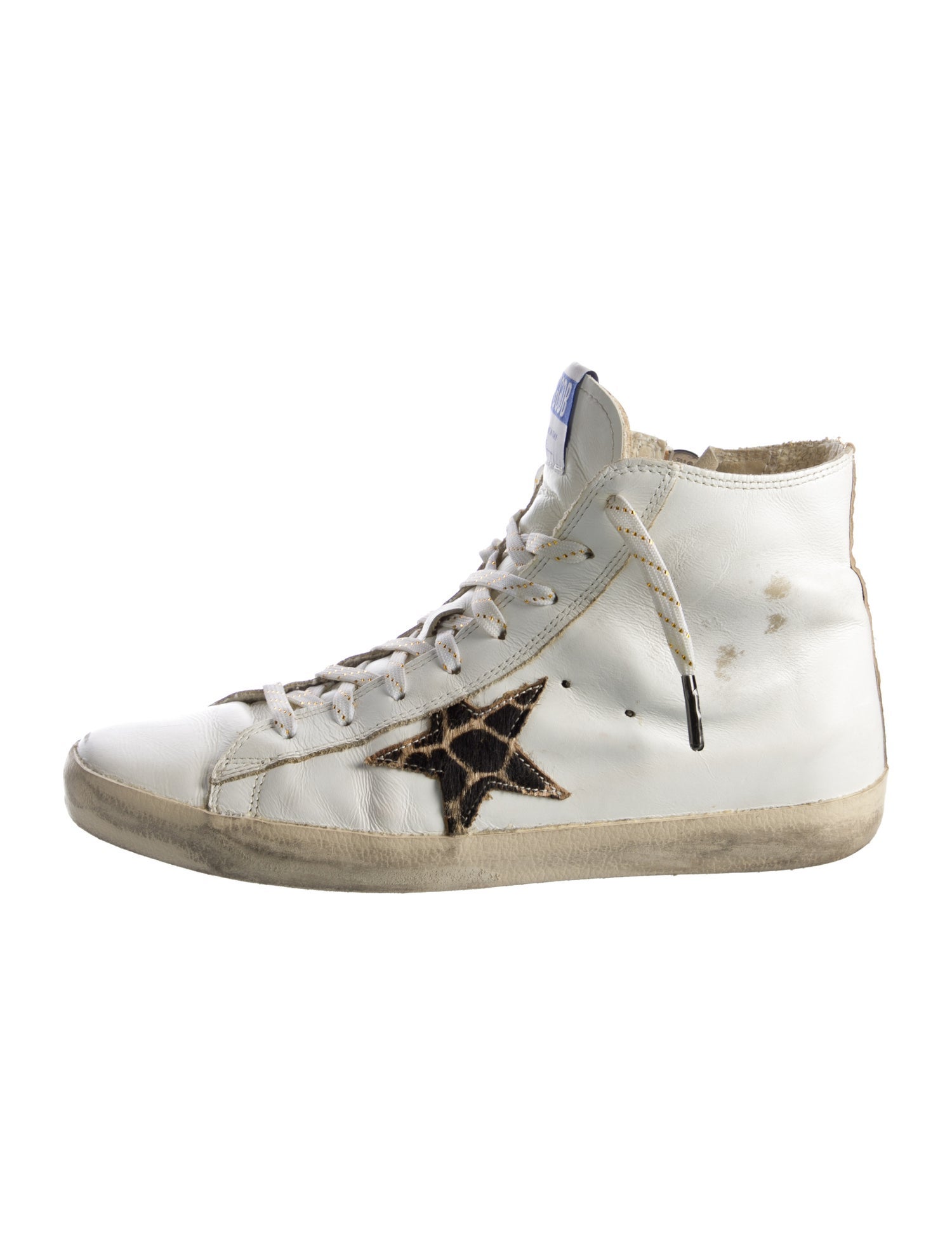 Golden Goose Leather Animal Print Sneakers