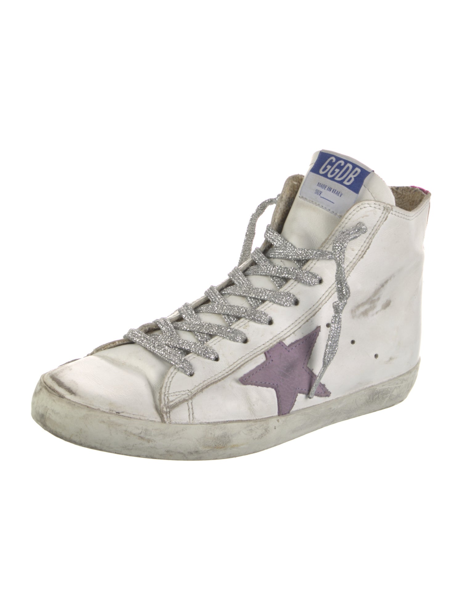 Golden Goose Leather Printed Sneakers