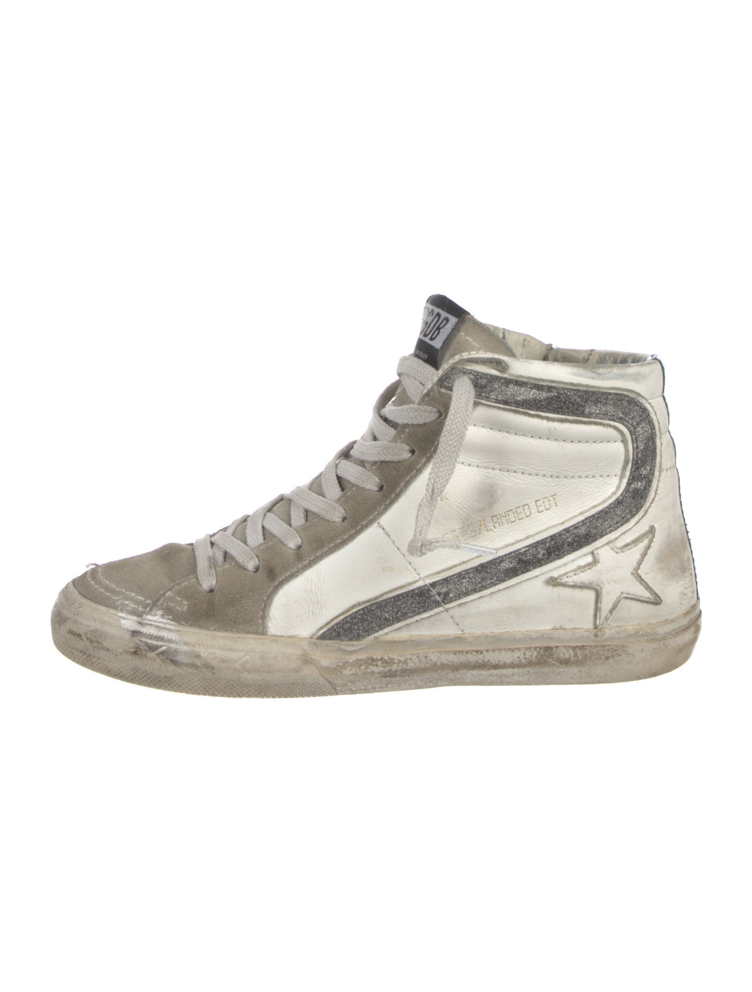 Golden Goose Leather Colorblock Pattern Sneakers