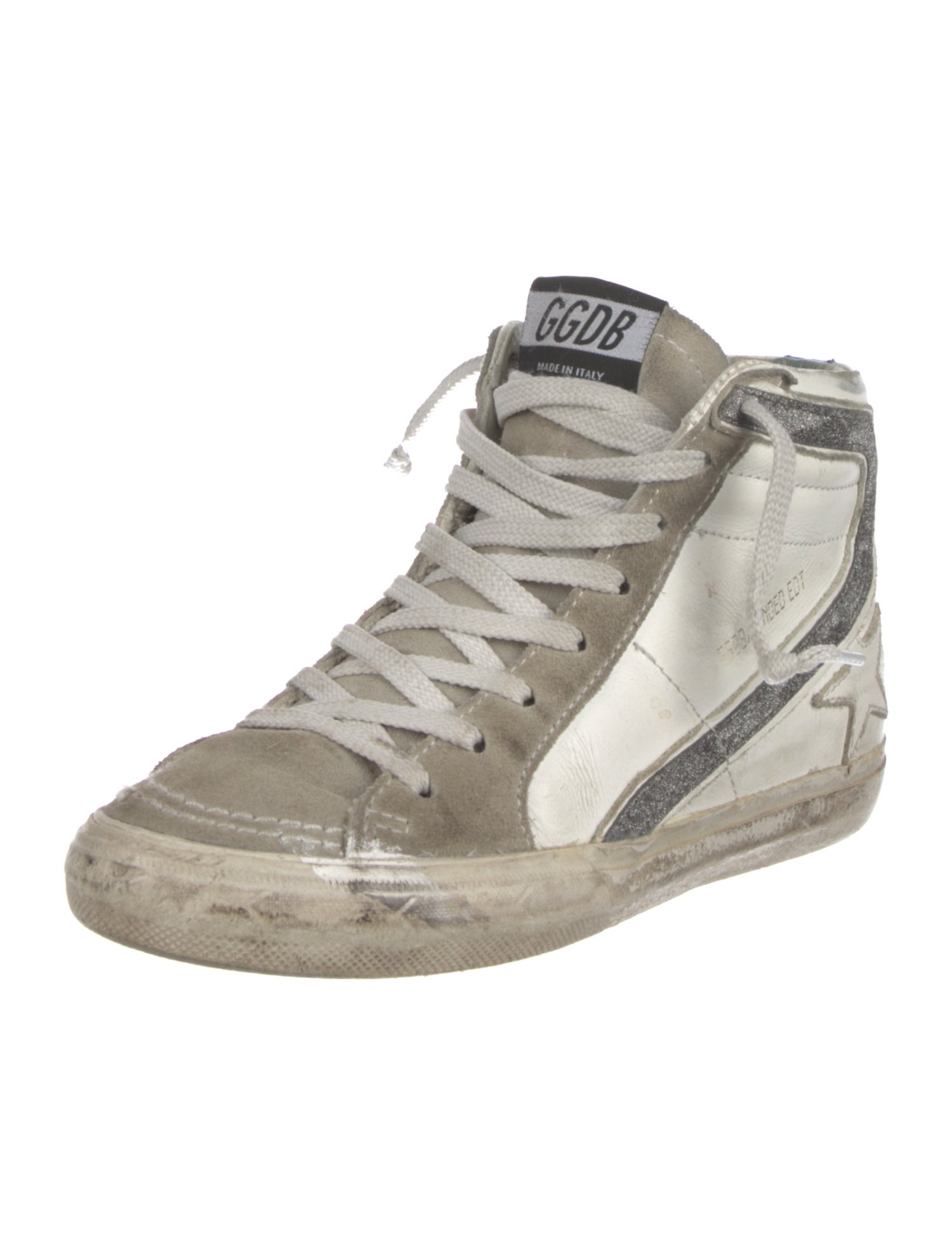 Golden Goose Leather Colorblock Pattern Sneakers