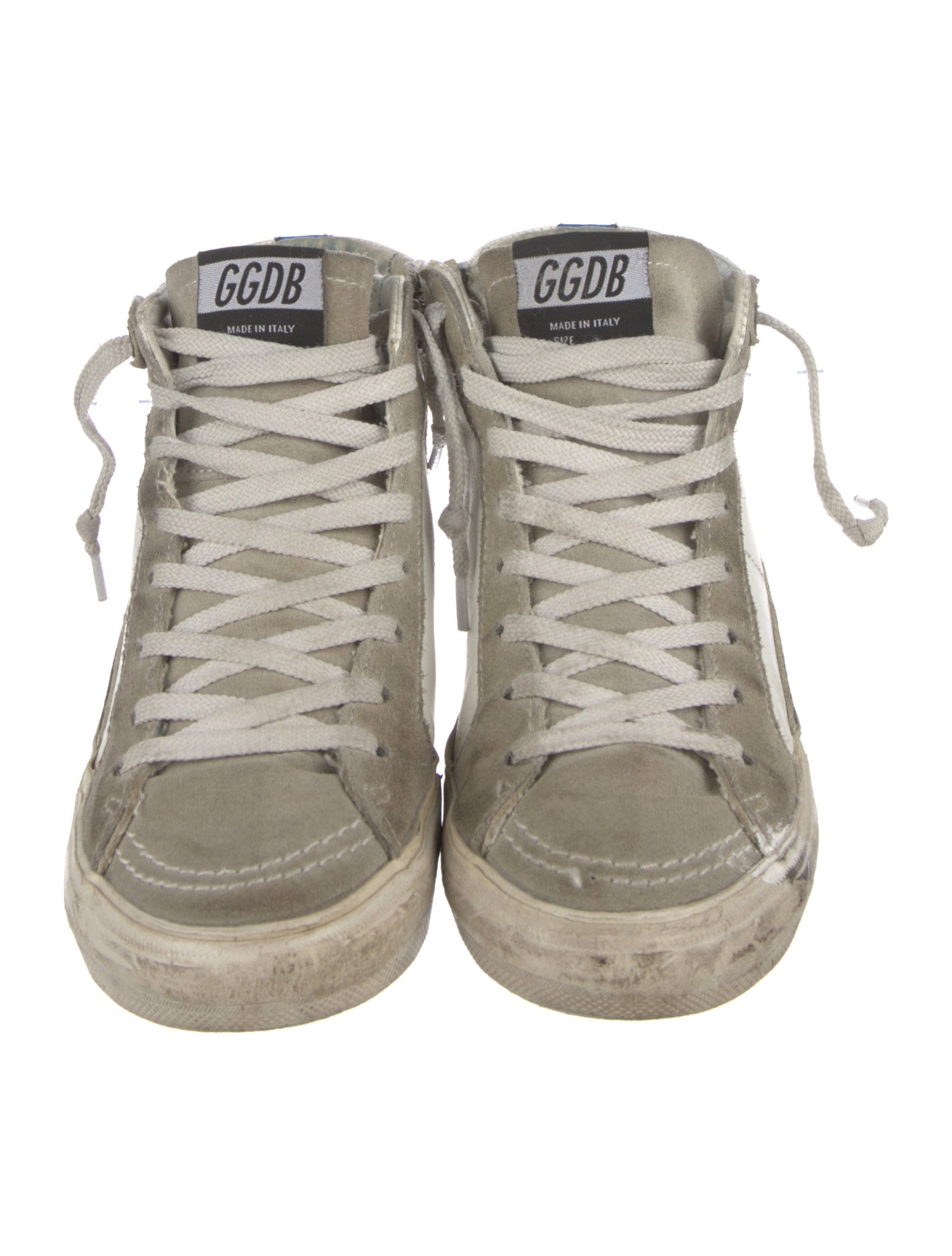 Golden Goose Leather Colorblock Pattern Sneakers
