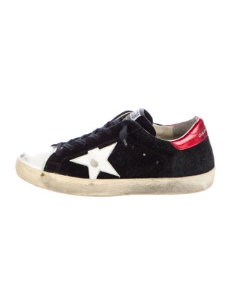 Golden Goose Suede Colorblock Pattern Sneakers