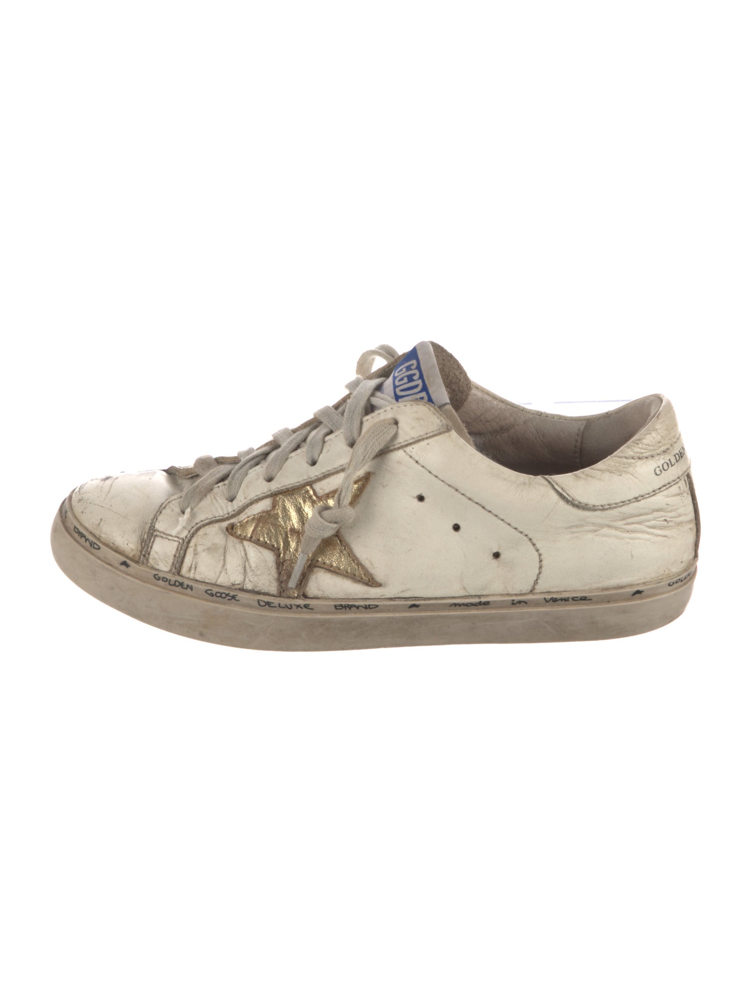 Golden Goose Leather Distressed Accents Sneakers