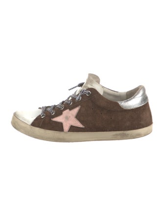 Golden Goose Suede Colorblock Pattern Sneakers