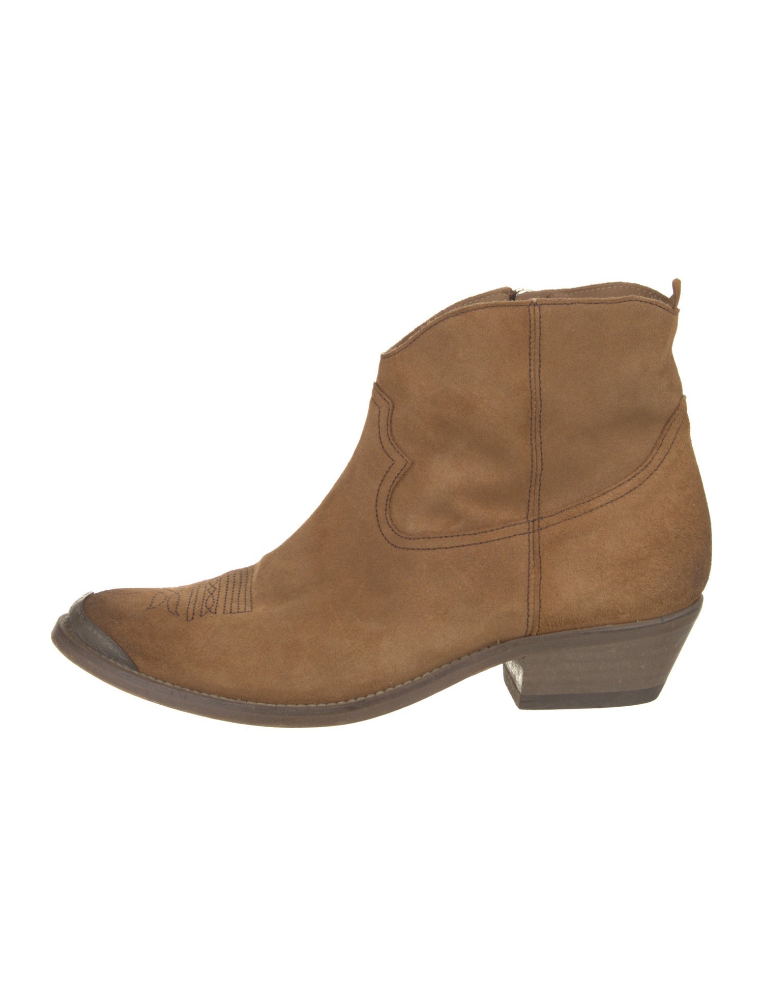 Golden Goose Suede Embroidered Accent Western Boots