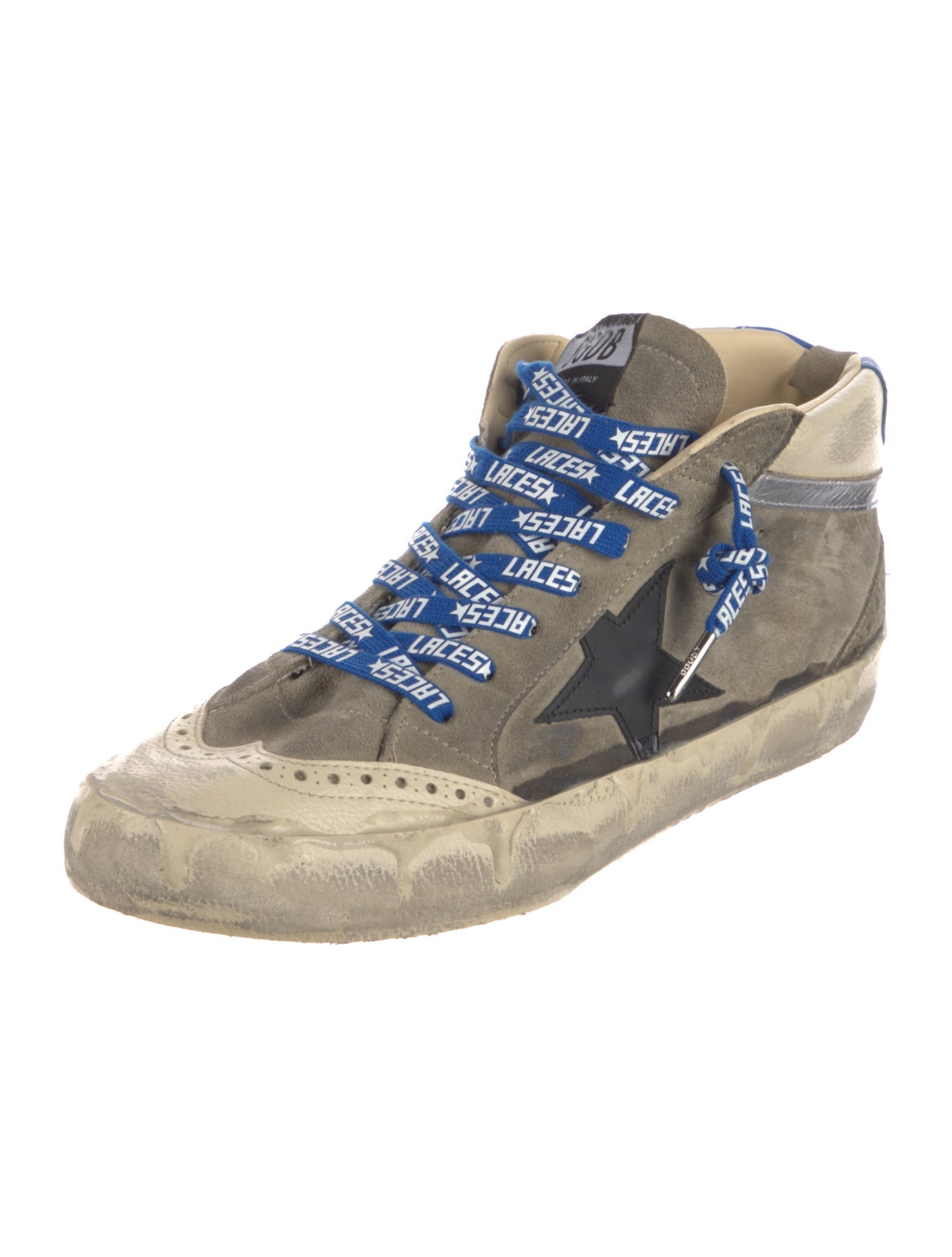 Golden Goose Suede Colorblock Pattern Sneakers