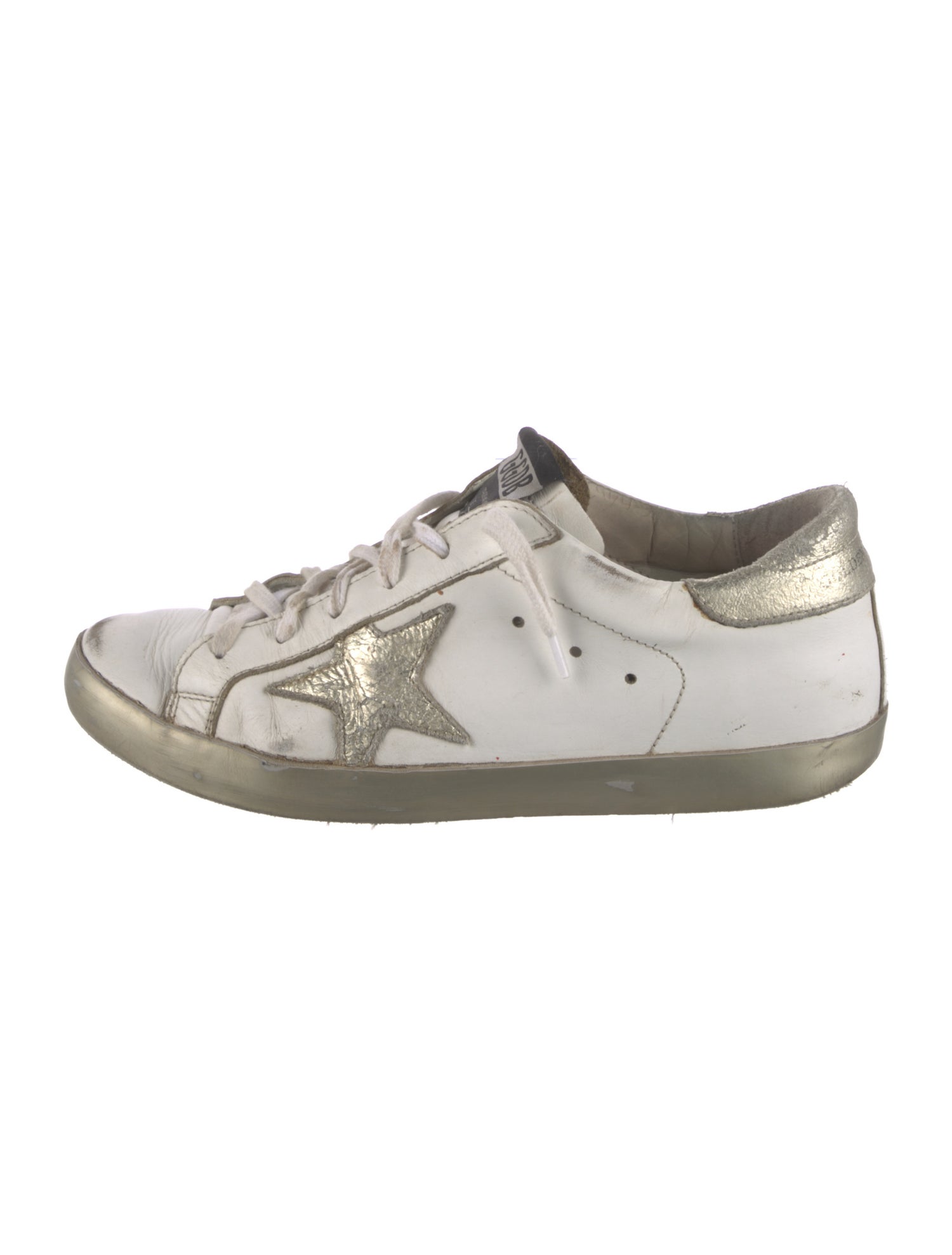 Golden Goose Leather Printed Sneakers