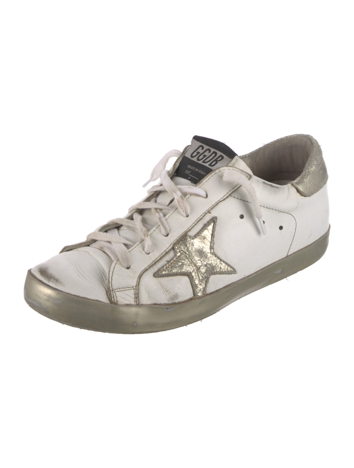 Golden Goose Leather Printed Sneakers
