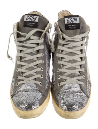 Golden Goose Glitter Colorblock Pattern Sneakers