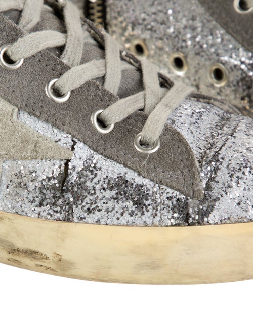 Golden Goose Glitter Colorblock Pattern Sneakers