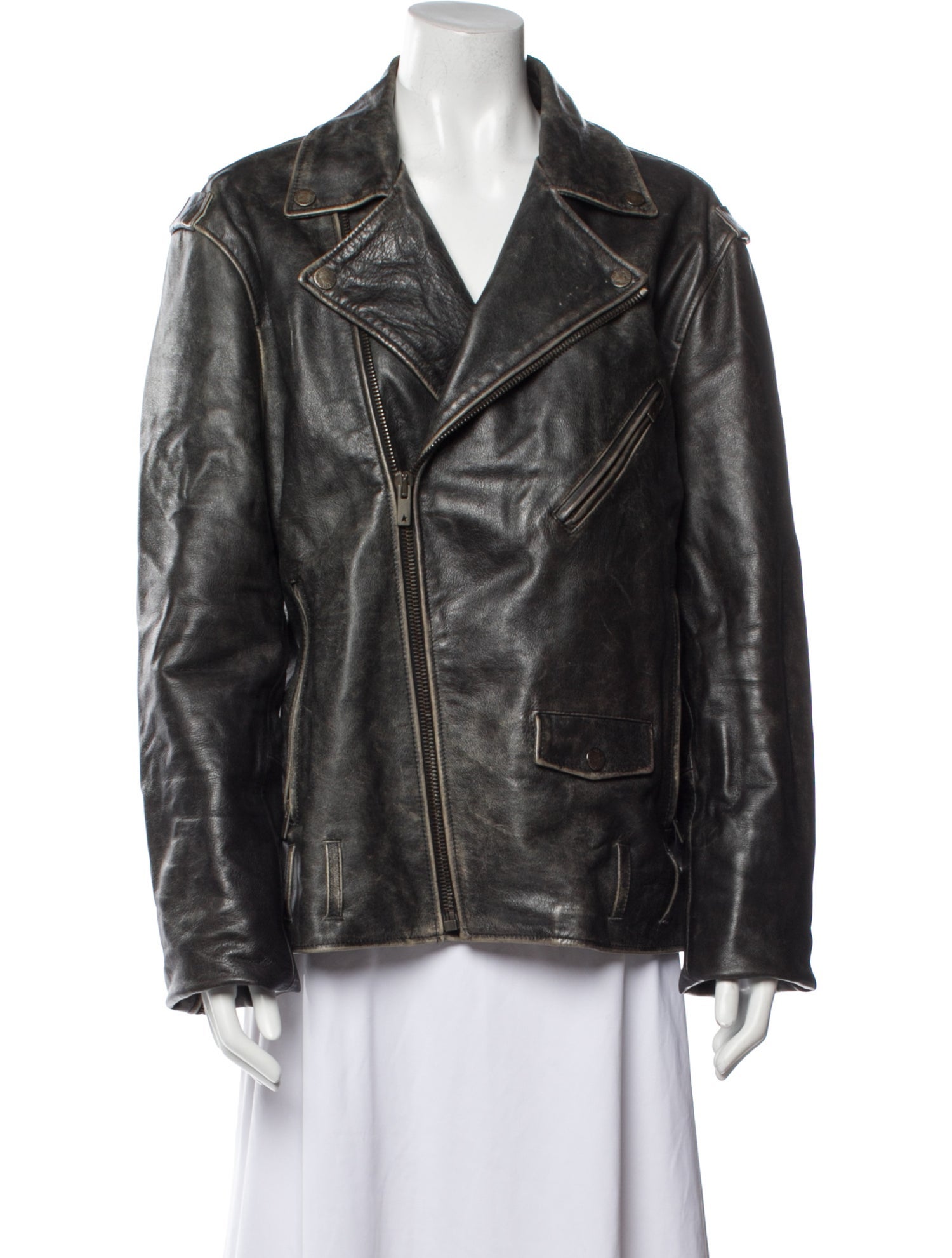Golden Goose Leather Biker Jacket