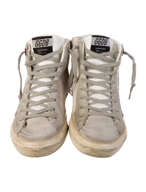 Golden Goose Suede Colorblock Pattern Sneakers