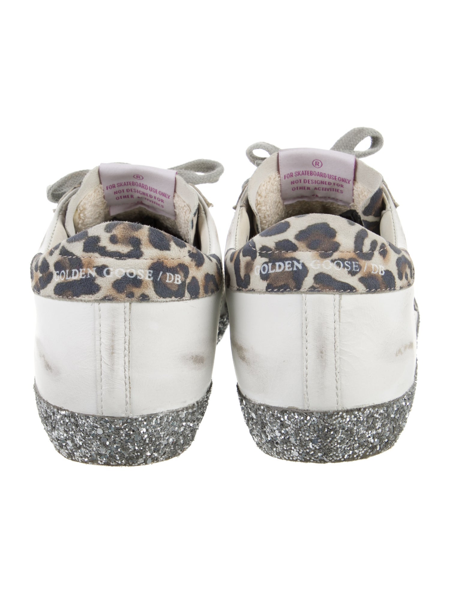 Golden Goose Leather Animal Print Sneakers