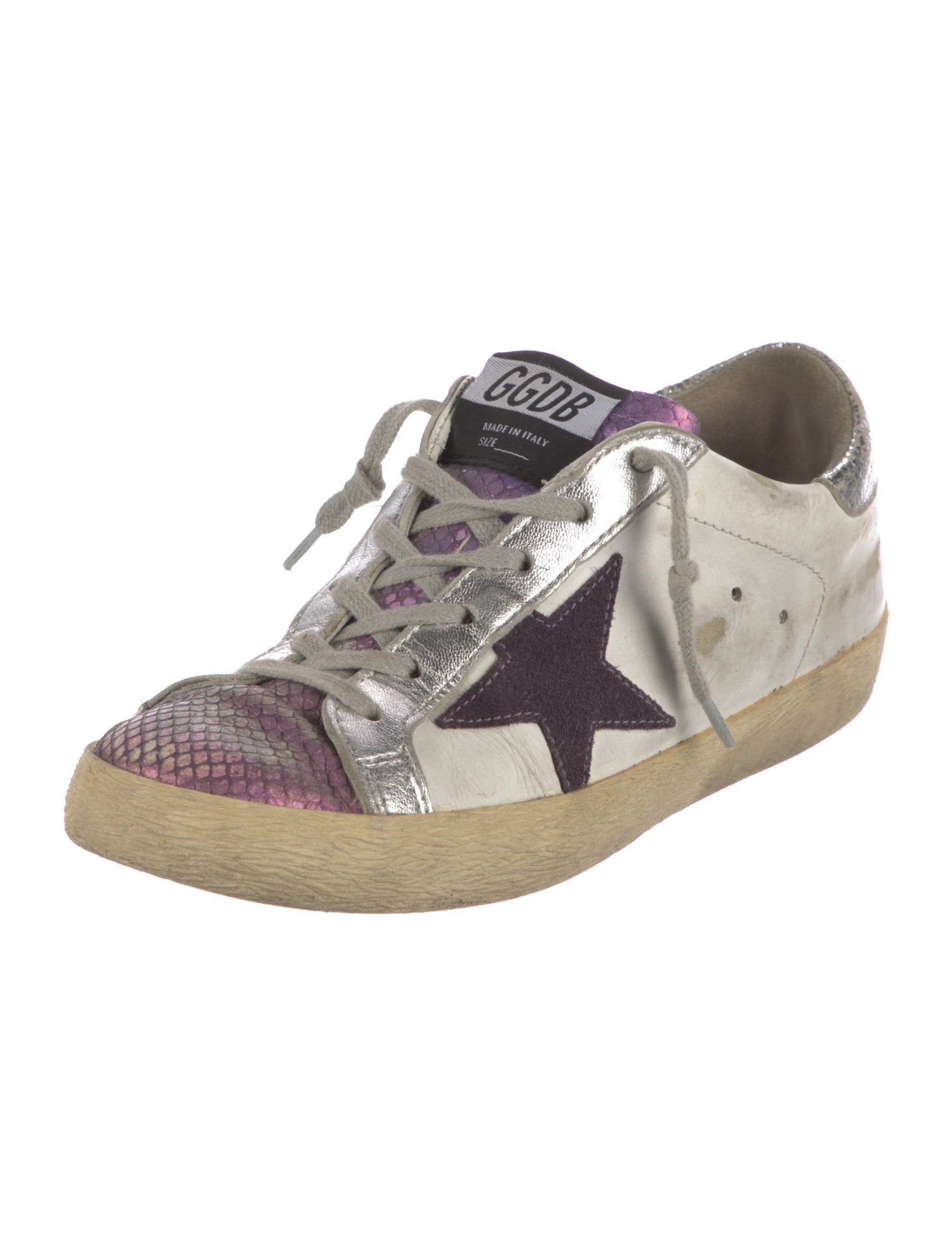 Golden Goose Leather Printed Sneakers