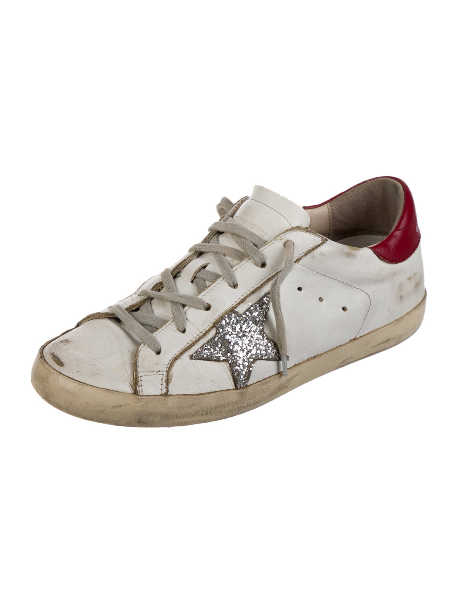 Golden Goose Leather Glitter Accents Sneakers
