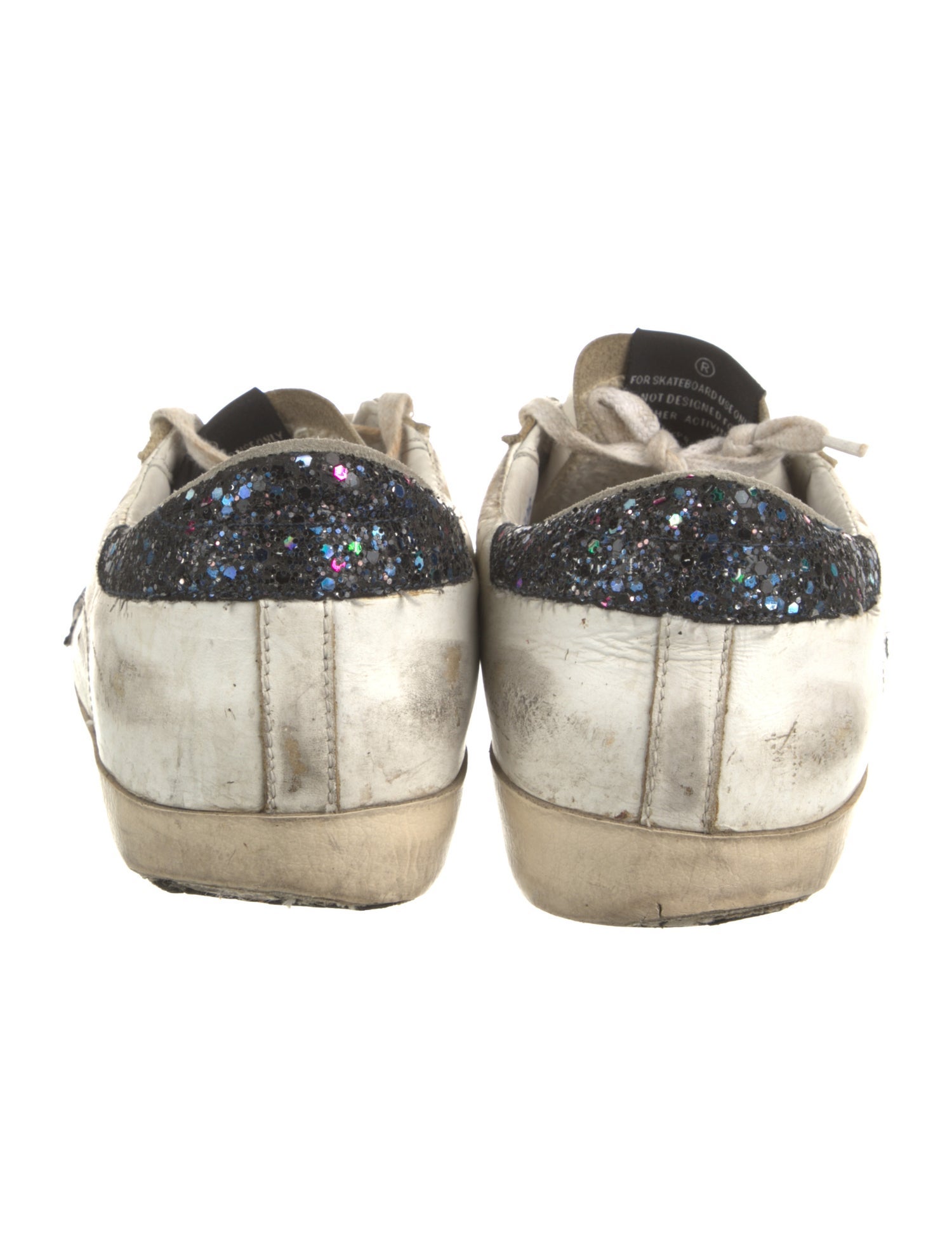 Golden Goose Leather Glitter Accents Sneakers